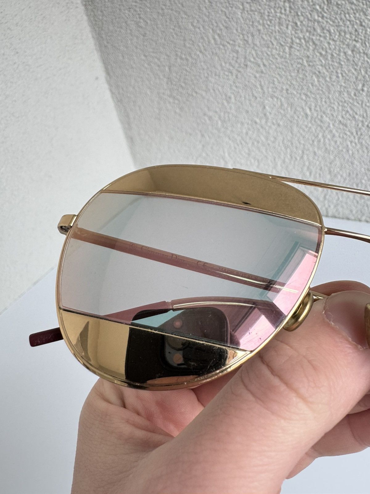 Dior Christian Dior Gold Aviator Sunglasses Gold Frame Vintage Size ONE SIZE - 13 Thumbnail