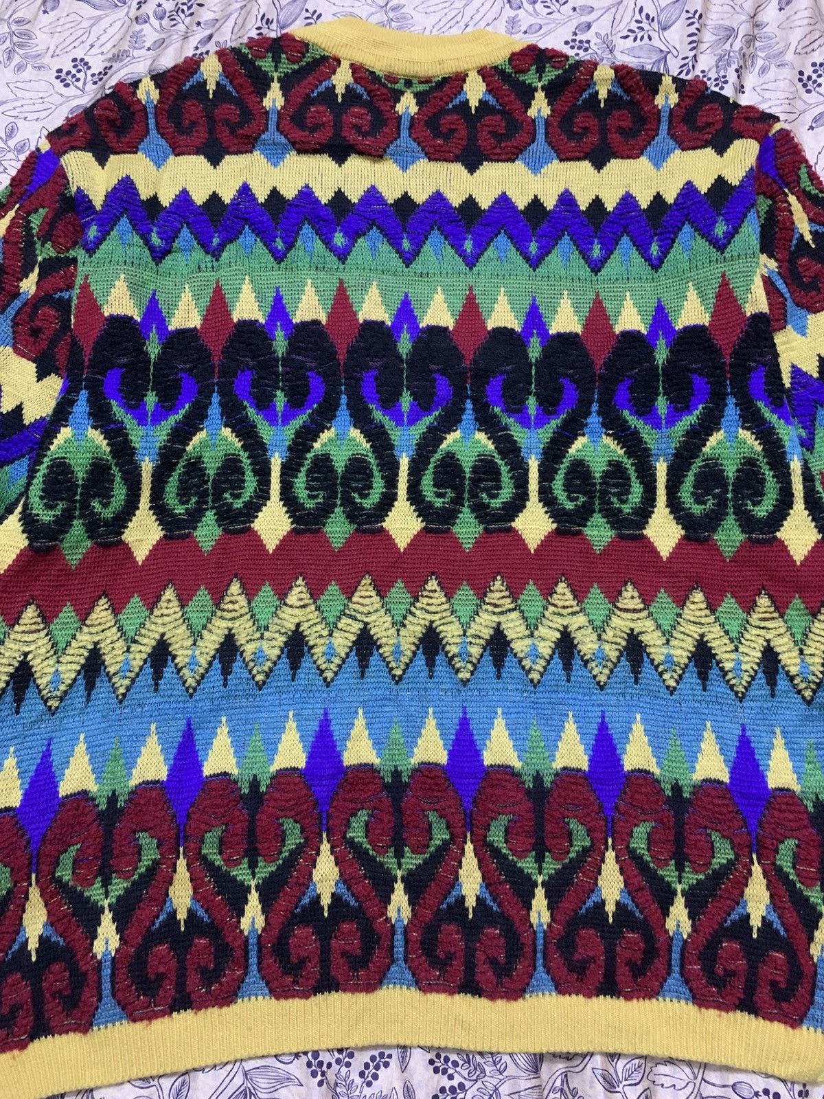 Yoshiyuki Konishi Vintage Ficce Knitted Psychedelic Multi Pattern Wool Size US L / EU 52-54 / 3 - 10 Thumbnail