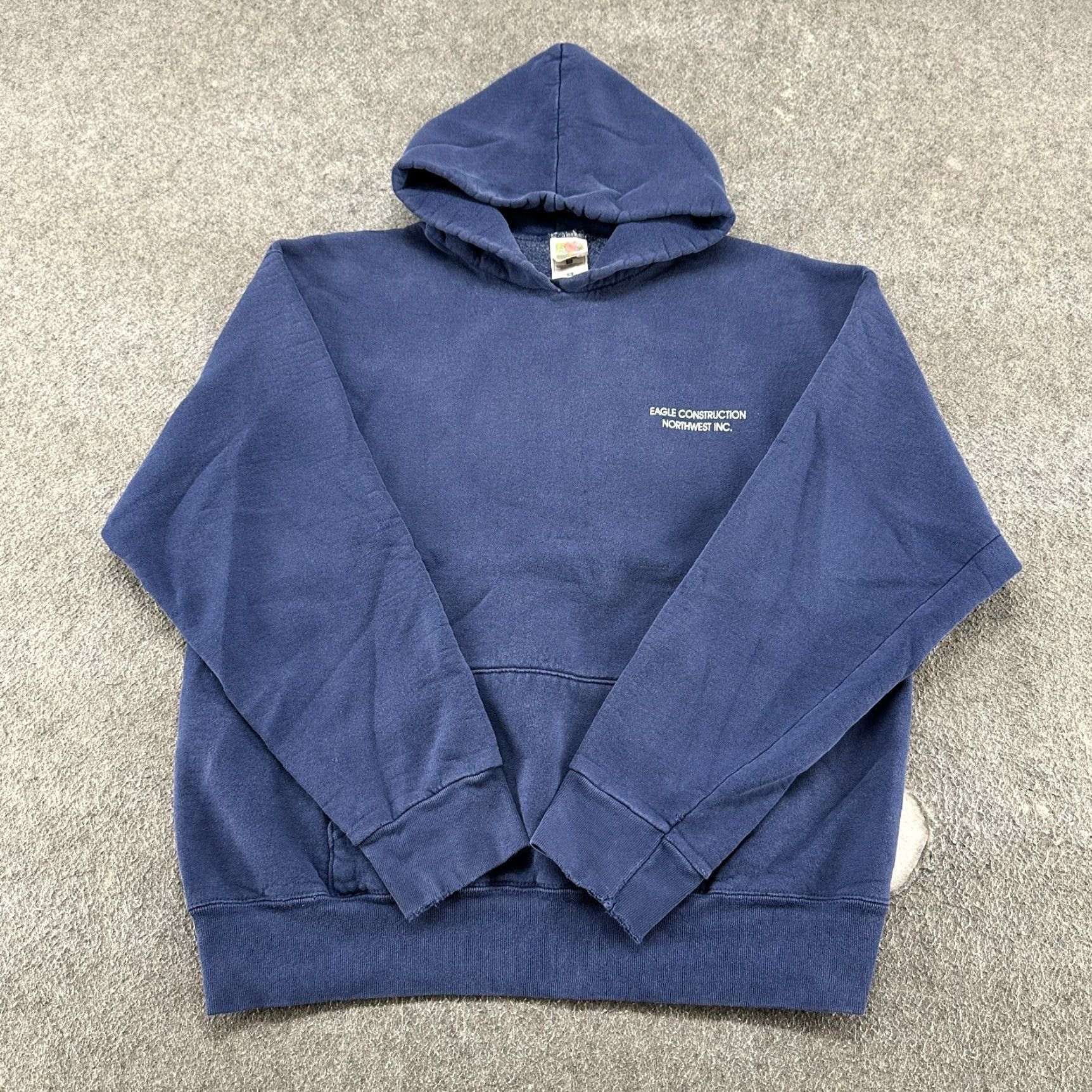 Fruit Of The Loom VINTAGE Fruit Of The Loom Hoodie Mens XL Blue Pullover Heavyweight Faded 90s Size US XL / EU 56 / 4 - 2 Thumbnail