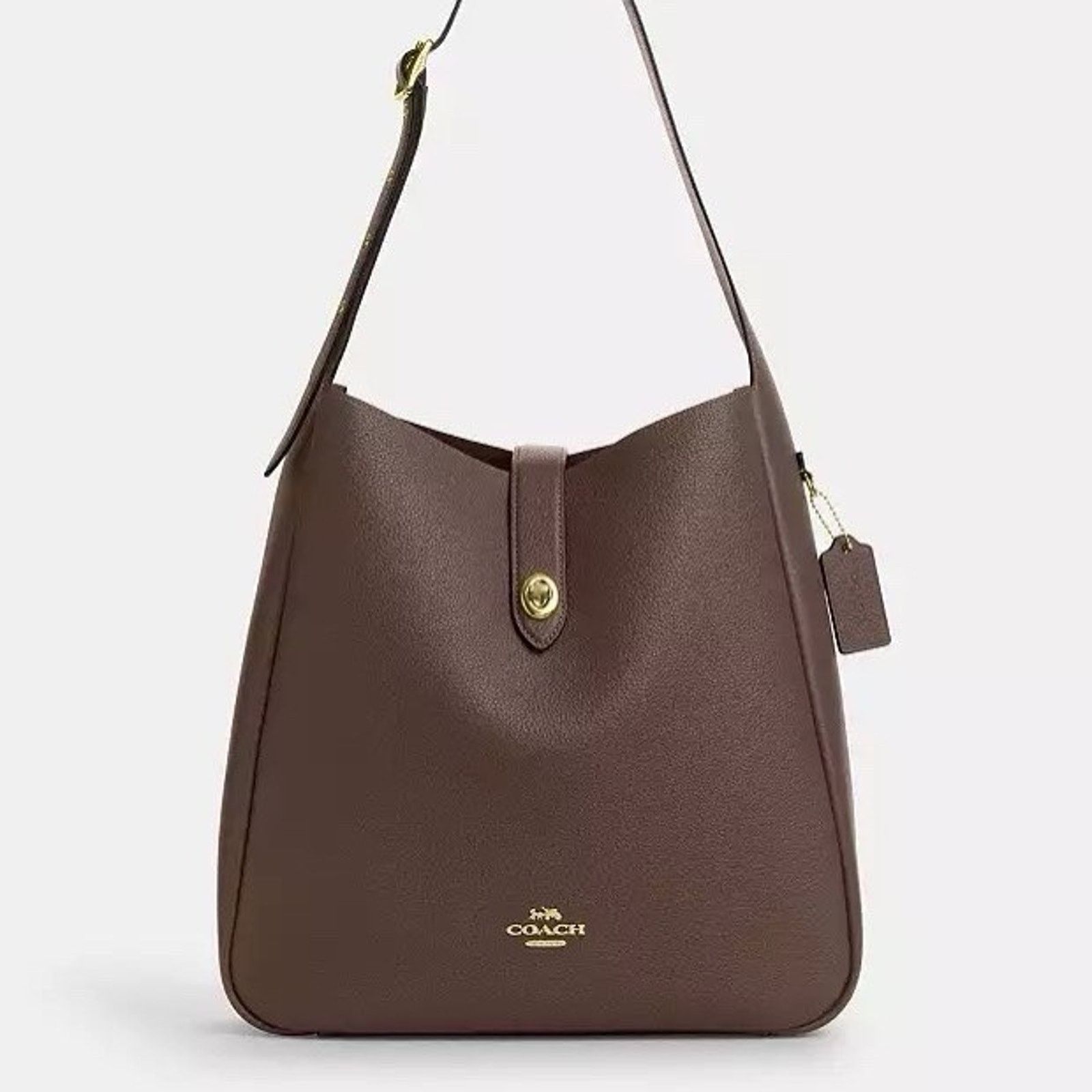 Coach NWT COACH Hadley Large Shoulder Bag CCD65 Gold/Dark Stone Size ONE SIZE - 7 Thumbnail