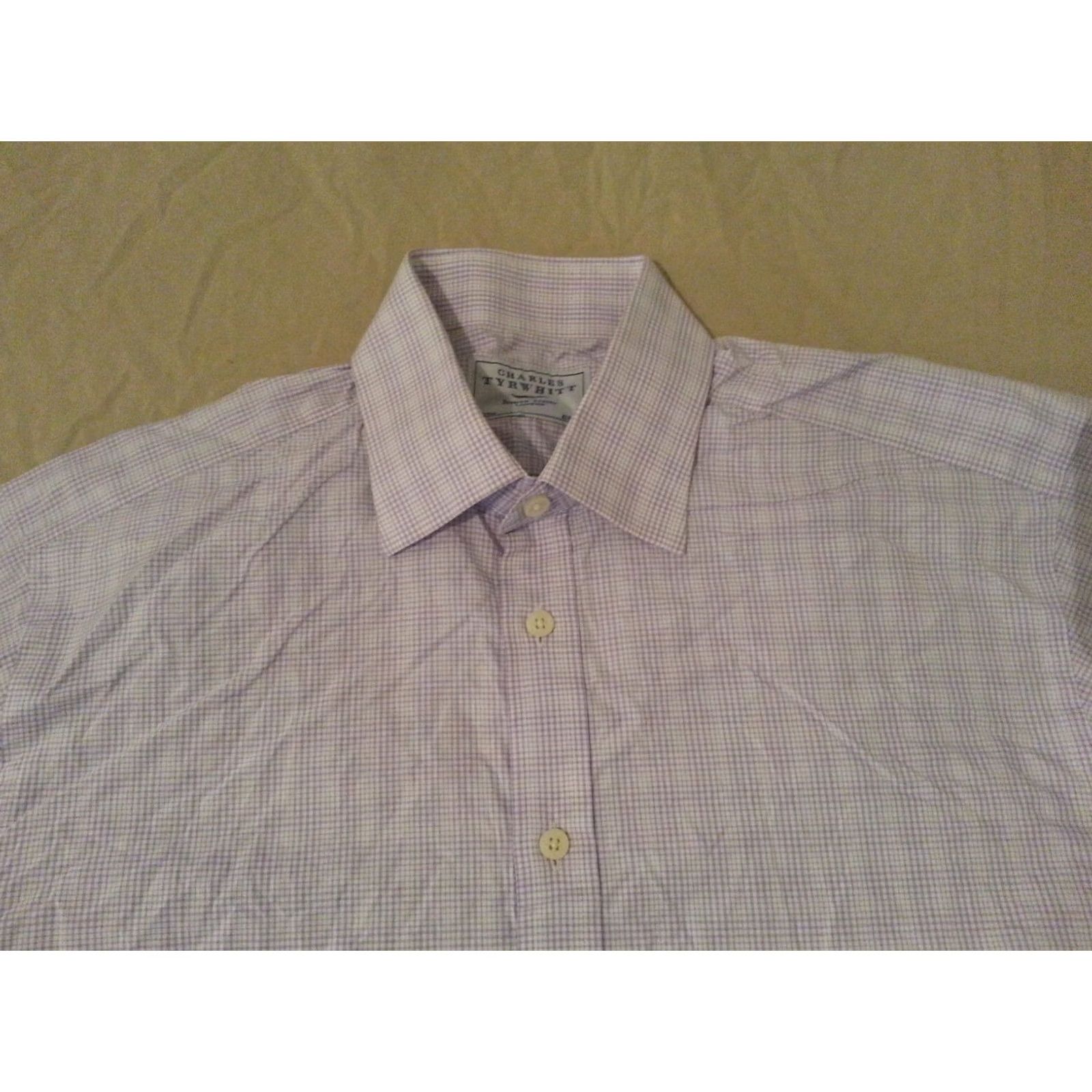 Charles Tyrwhitt Mens Dress Shirt Charles Tyrwhitt Purple Slim Cotton 16 35 Size 42R - 5 Thumbnail