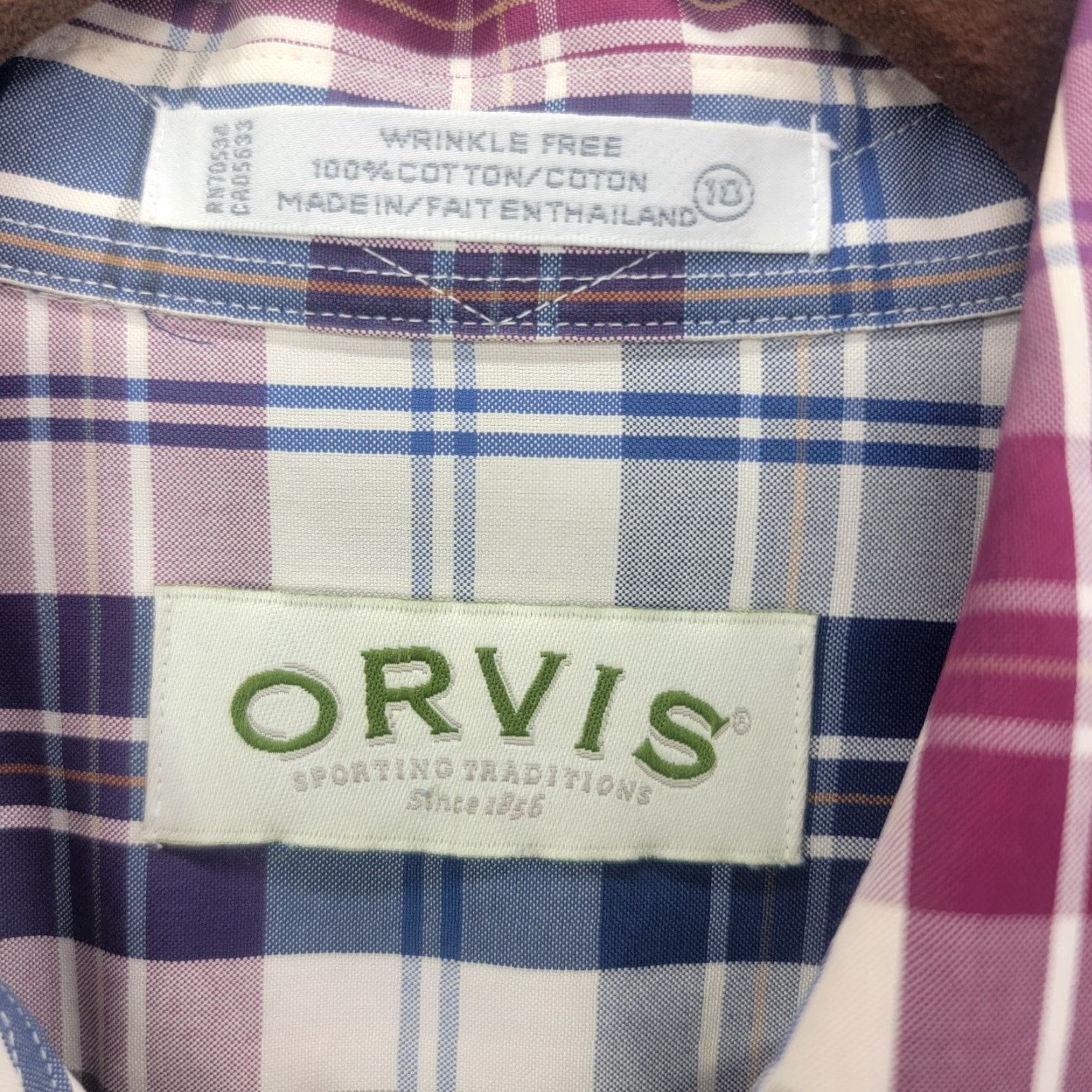 Orvis Orvis Shirt womens Size 10 Long Sleeve Wrinkle Free Cotton Tartan Plaid Button Size L / US 10 / IT 46 - 2 Thumbnail