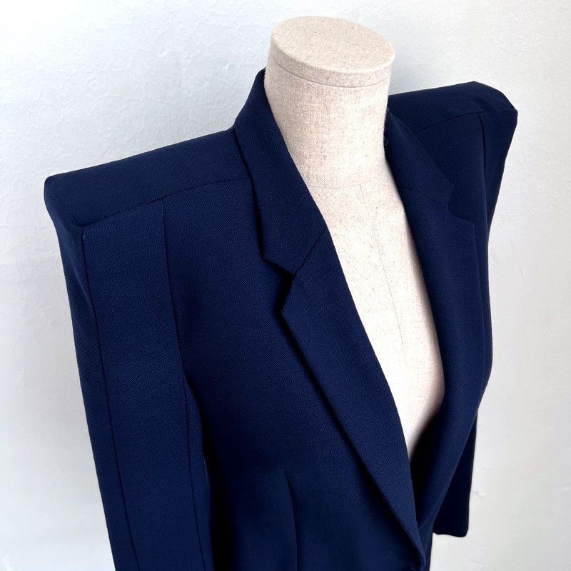 Maison Margiela Margiela Navy Power Shoulder Jacket Size S / US 4 / IT 40 - 4 Thumbnail