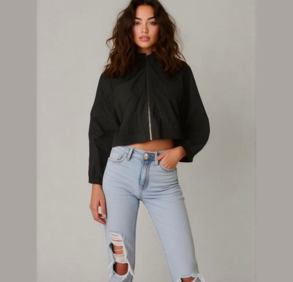 Good American black light weight cropped jacket size 4