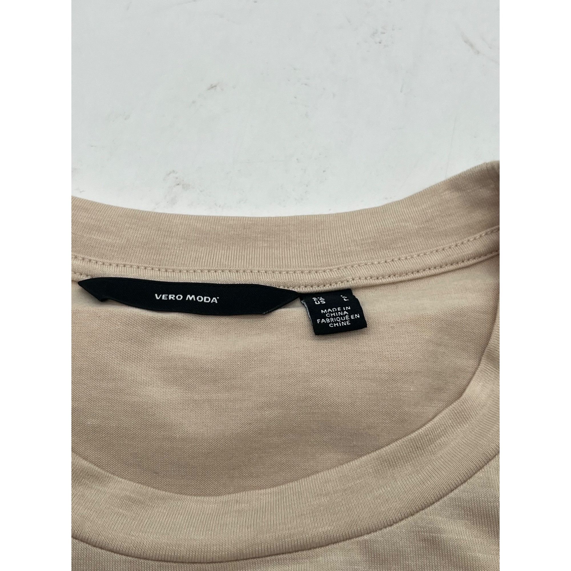 Other Vero Moda Nelly Ruched Knit Top, Oat, Sz. L Size L / US 10 / IT 46 - 7 Thumbnail