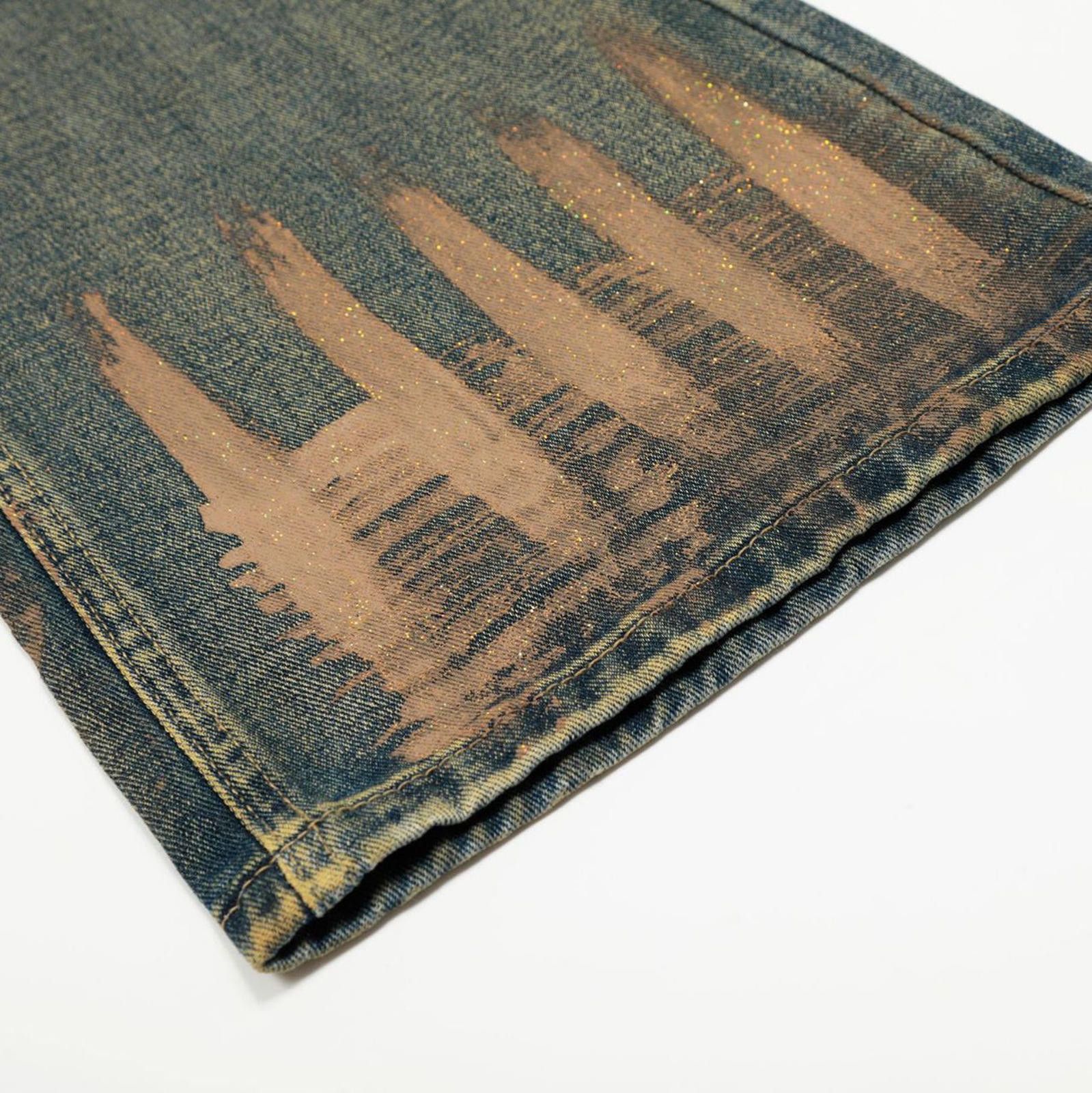 Japanese Brand Distressed Stacked Flared Jeans with Patchwork and Rips Size 28" / US 6 / IT 42 - 4 Thumbnail