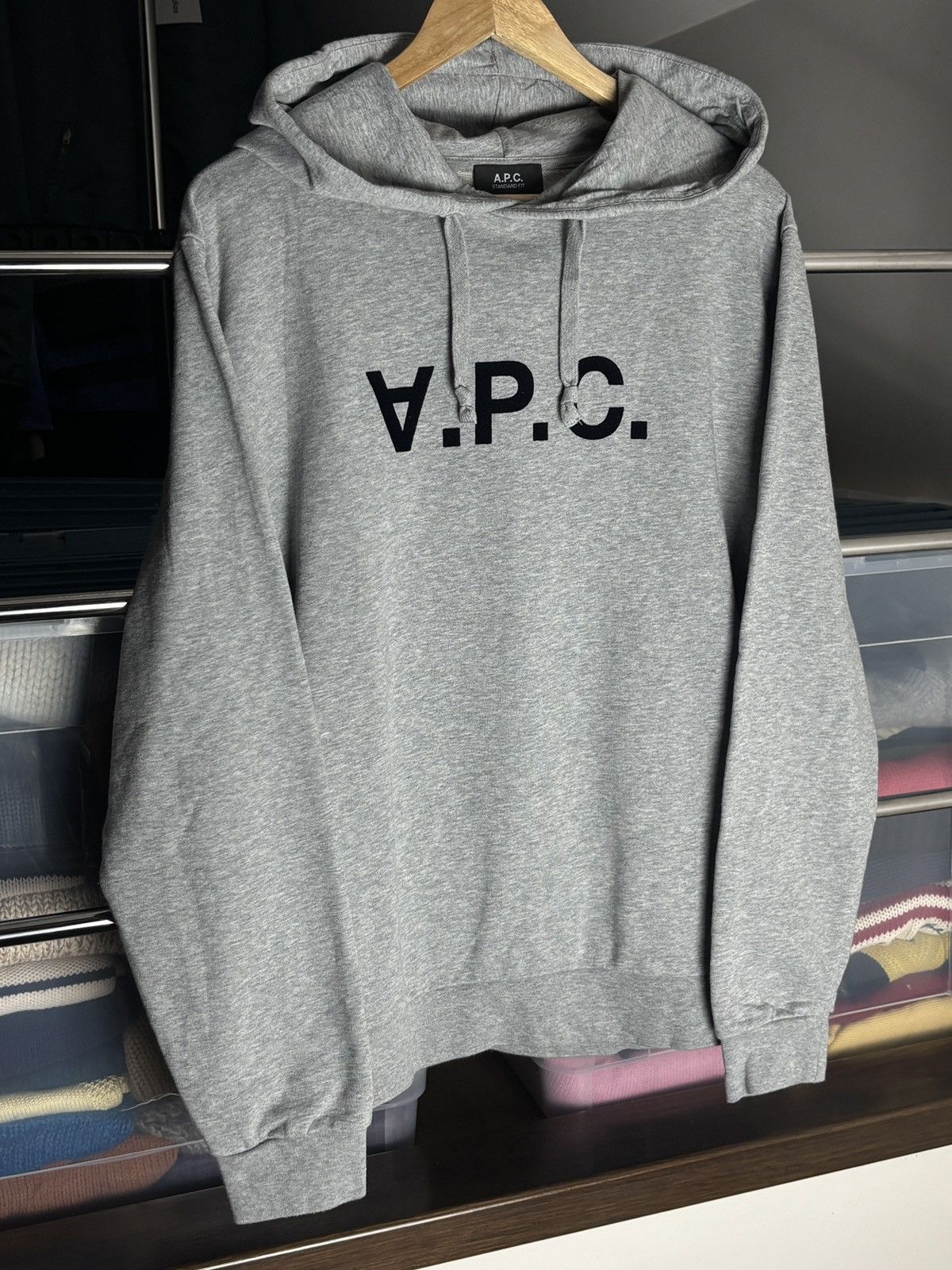 A.P.C. A.P.C. Velvet Logo Hoodie Sweatshirt Size US L / EU 52-54 / 3 - 2 Thumbnail