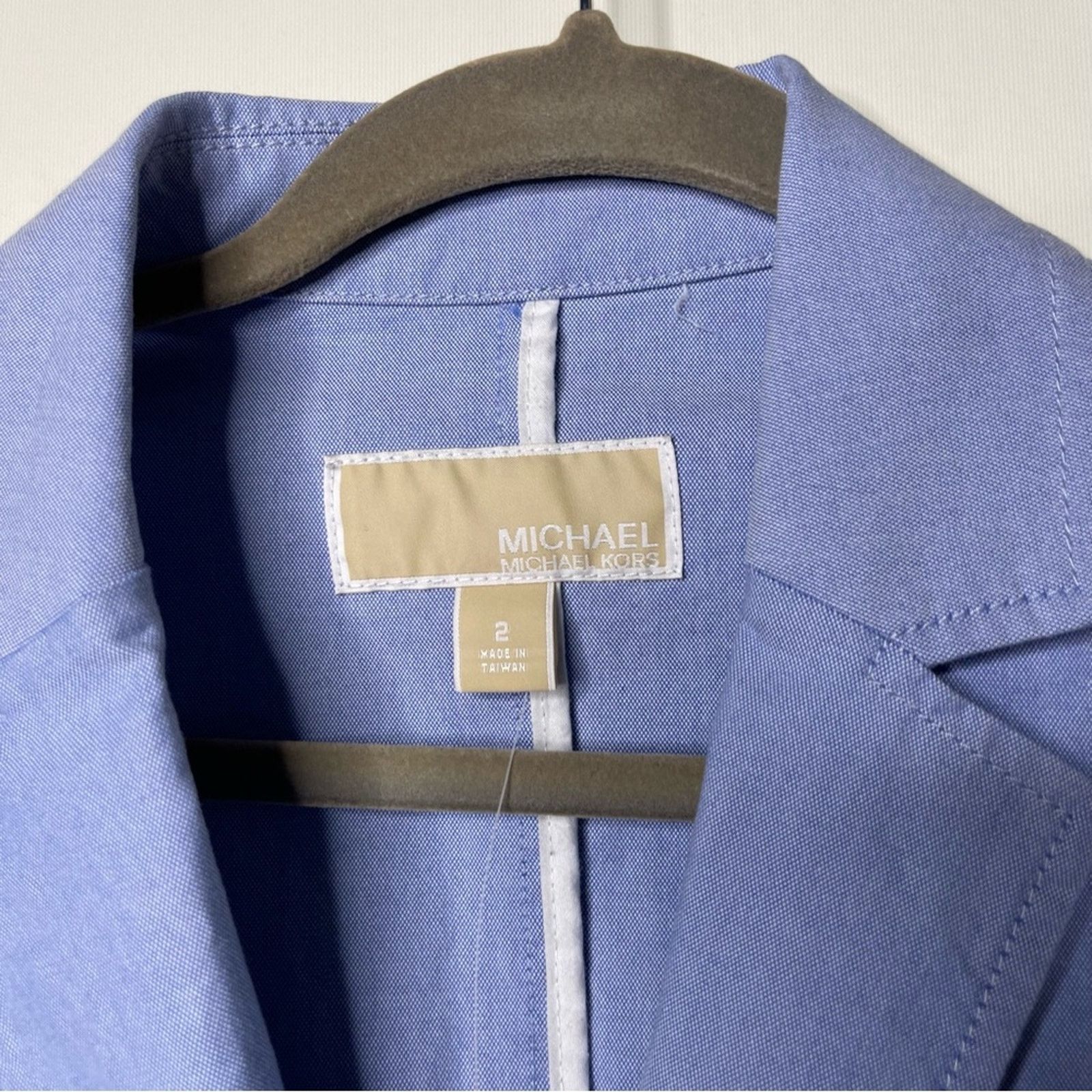 Michael Kors Michael Michael Kors light blue cotton button front blazer Size XS / US 0-2 / IT 36-38 - 3 Thumbnail