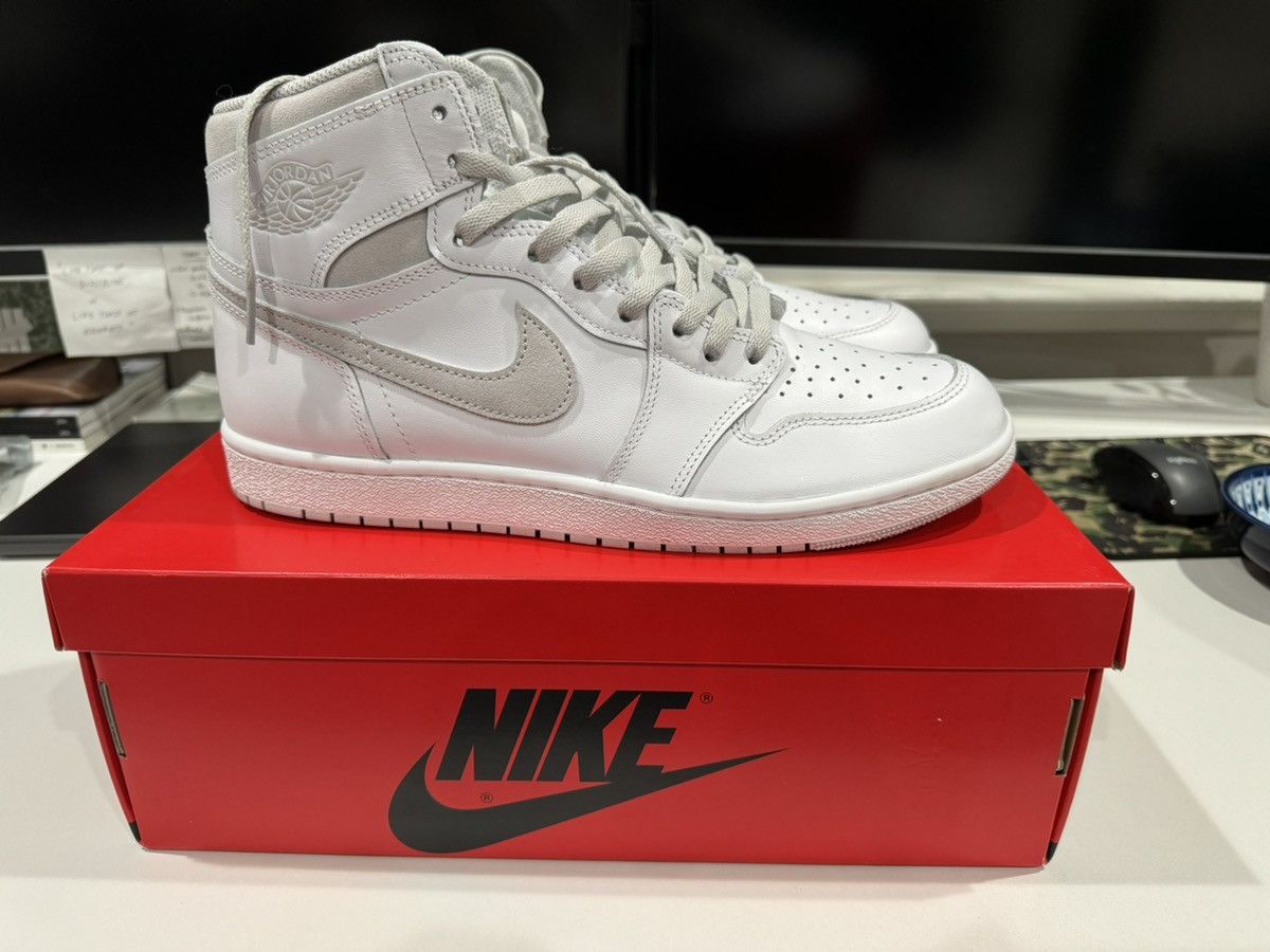image of Jordan Nike Tried On Only Jordan 1 High Neutral Grey 85 Size 12 Shoes in White, Men's