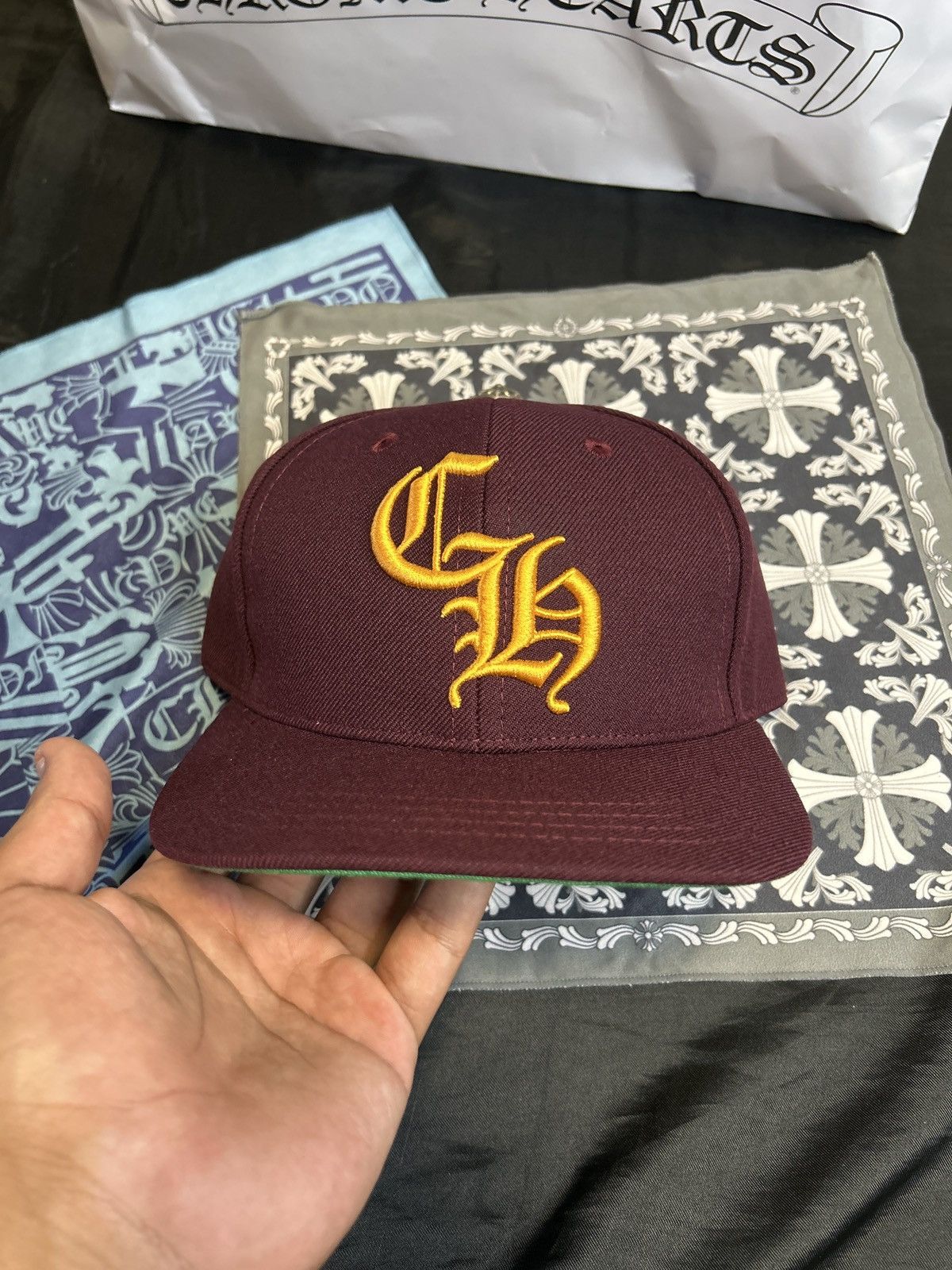 Chrome Hearts Chrome Hearts Burgundy 6 Panel BaseBall Hat. RARE. Size ONE SIZE - 2 Thumbnail