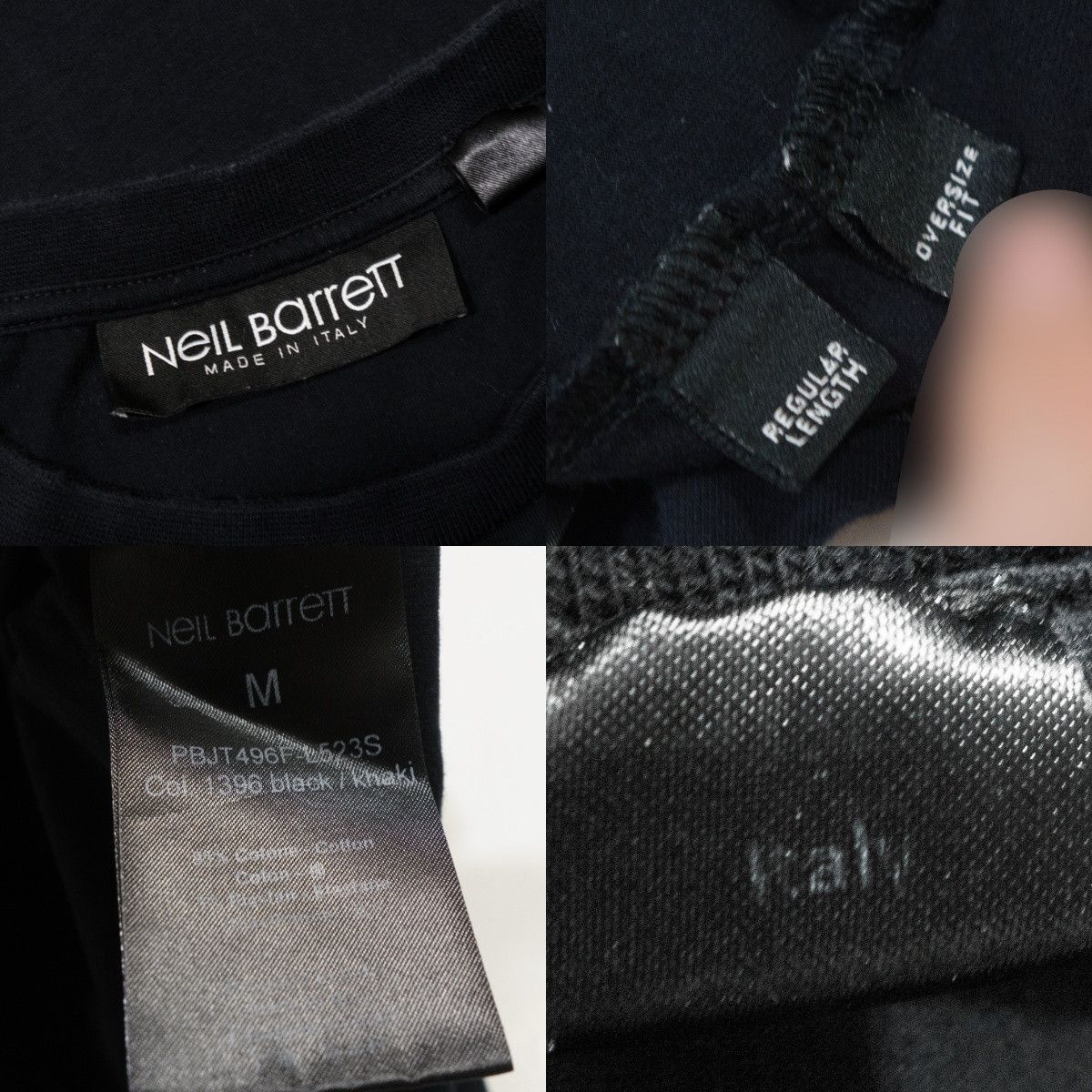 Neil Barrett Lightning Tape Logo Oversize Fit T-shirt Size US M / EU 48-50 / 2 - 9 Thumbnail