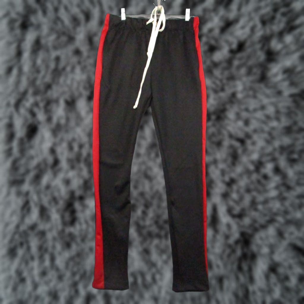 Vintage WEIV Los Angeles Pants Large Men Black Red Stripe Pockets Drawstring Track Pants Size US 33 - 1 Thumbnail