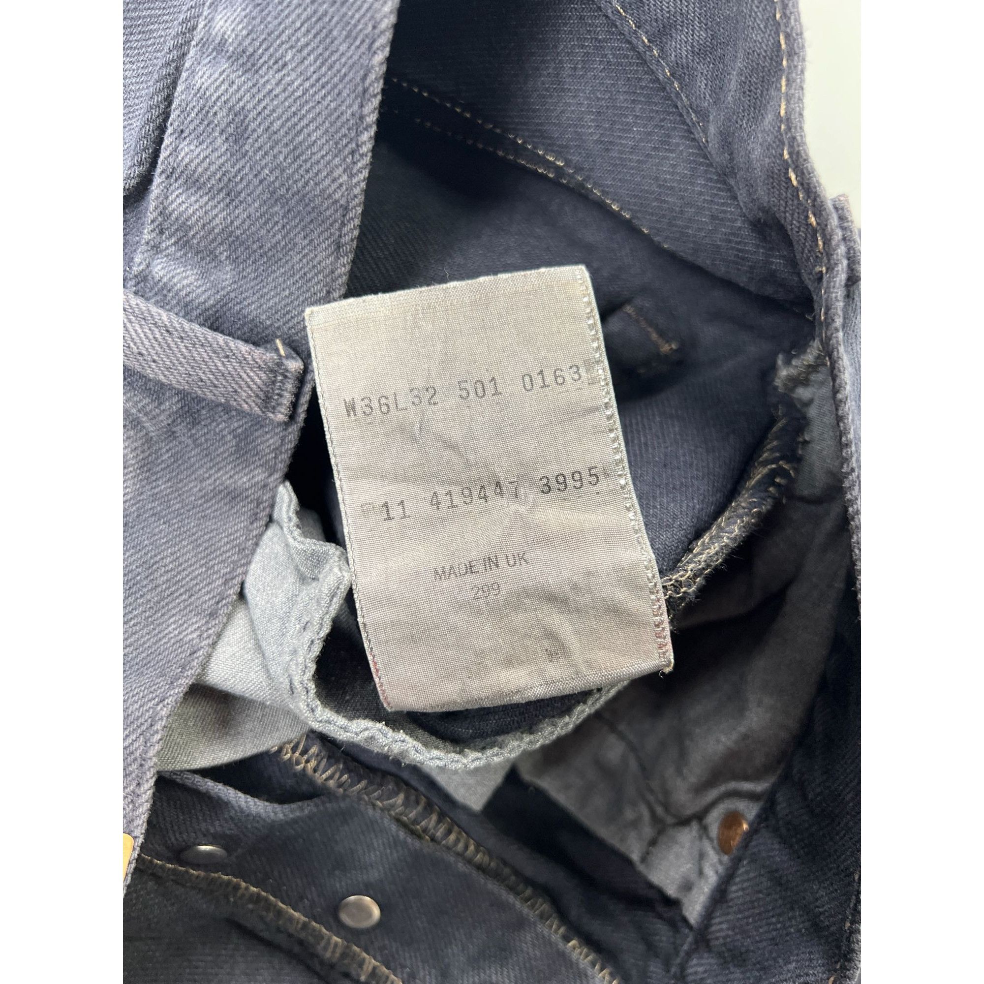 Levi's Vintage Clothing Levi’s 501 Made in UK Vintage Denim Jeans Pants (Y0914) Size US 36 / EU 52 - 8 Thumbnail