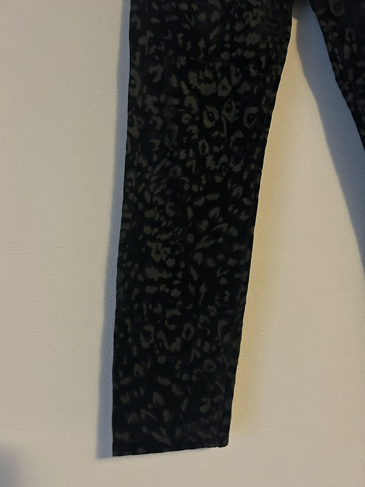 Saint Laurent Paris SS13 D05 Hedi Slimane Babycat Print Velvet Jeans Size US 29 - 3 Thumbnail