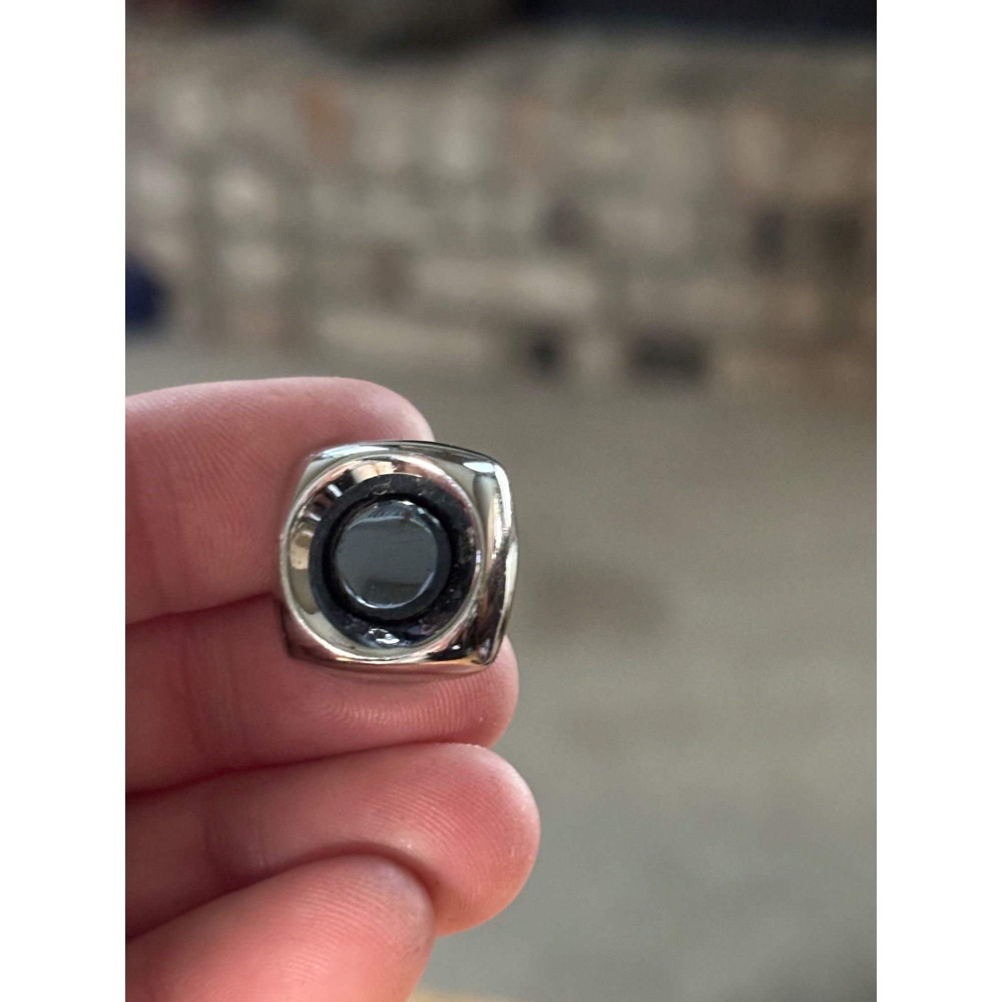 Other Silver & Black Round Cufflinks With Polished Finish & Swivel Size ONE SIZE - 3 Thumbnail