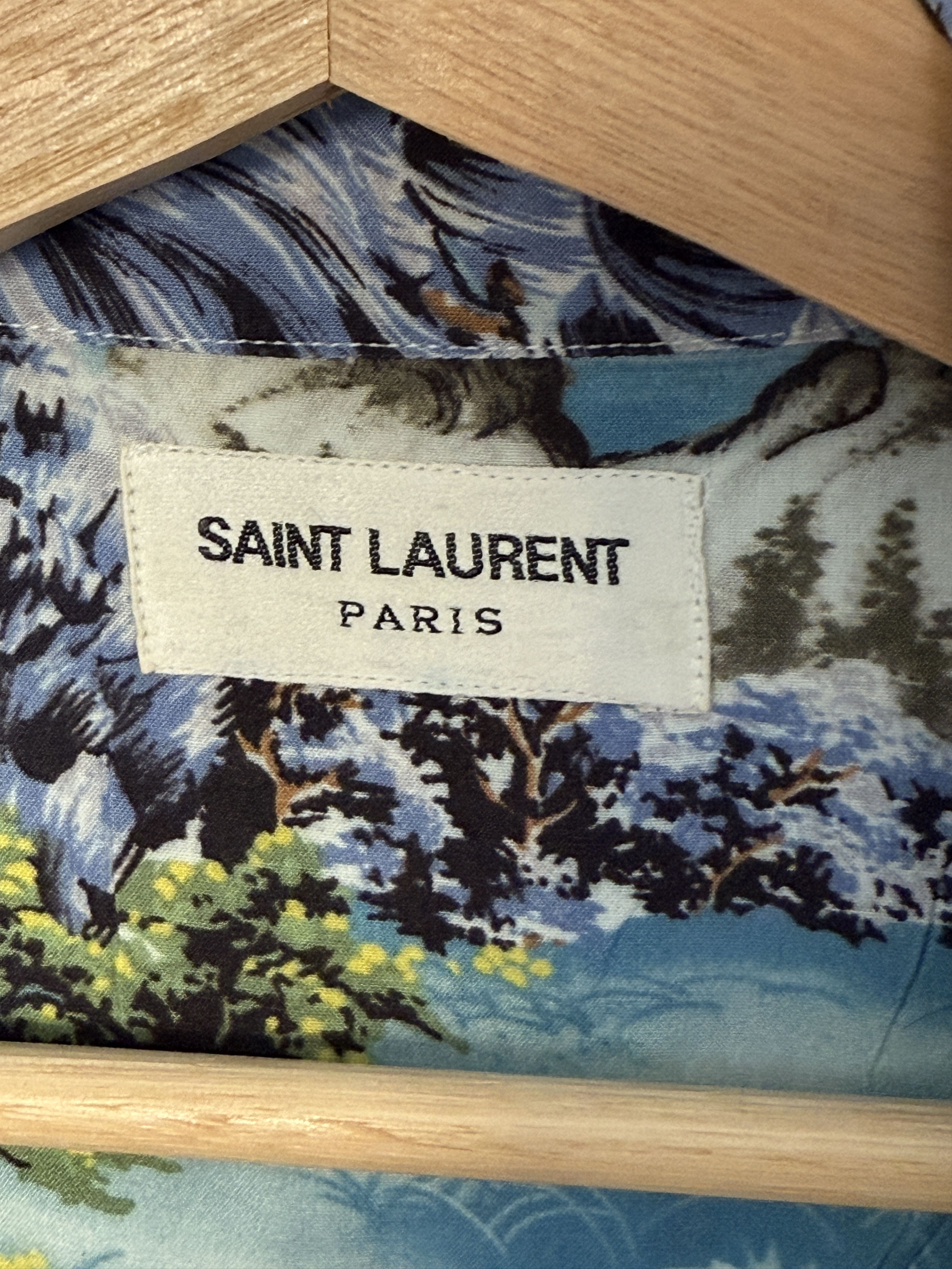 Saint Laurent Paris SS16 Raw Hem Hawaiian Shirt Size US M / EU 48-50 / 2 - 2 Thumbnail