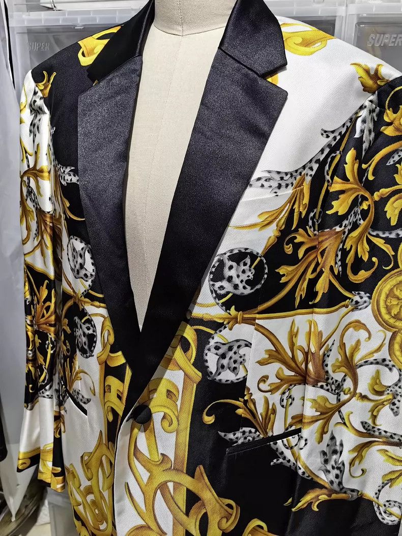 Versace Versace Baroque print wide men's suit Size US L / EU 52-54 / 3 - 6 Thumbnail