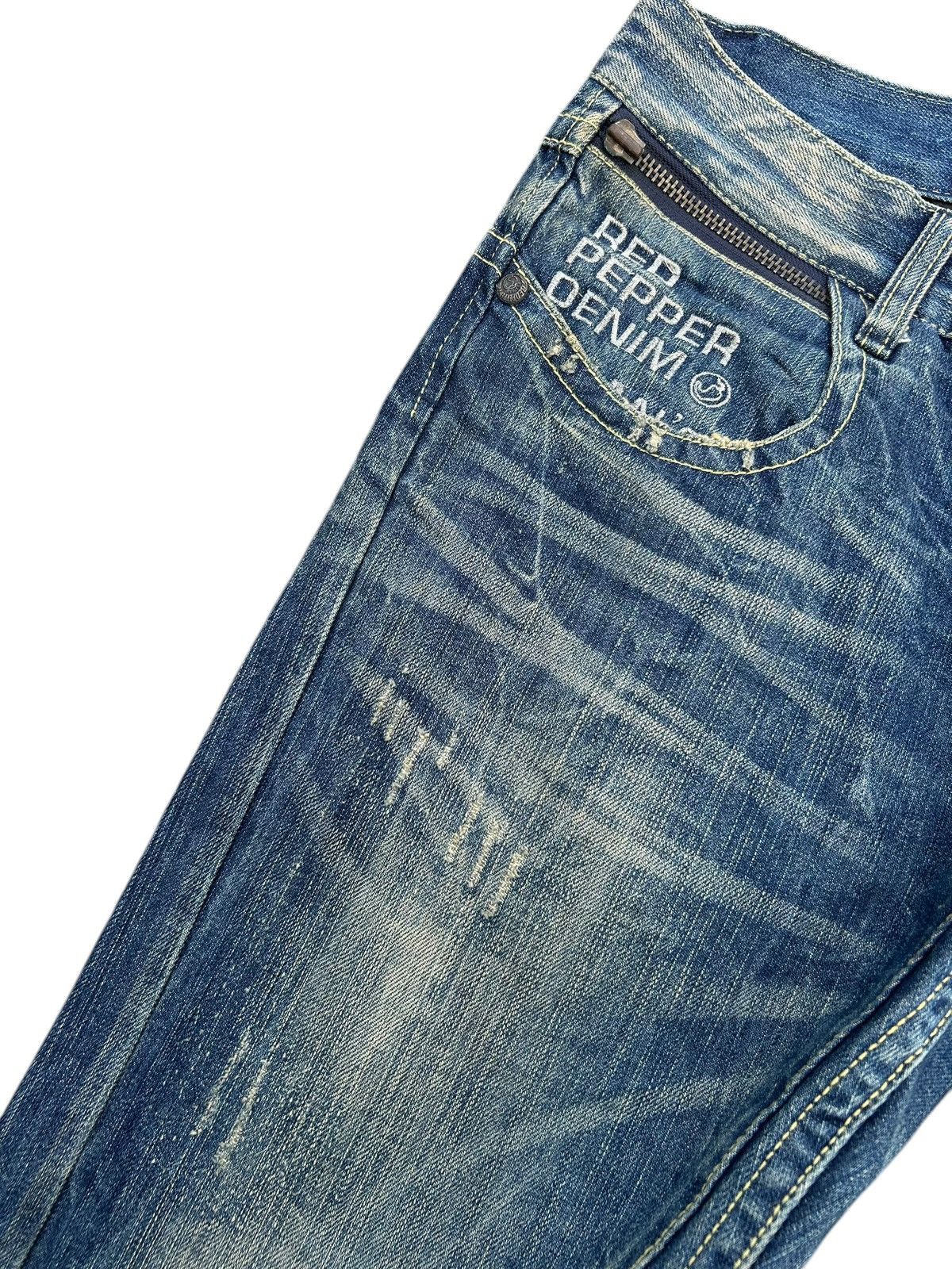 Kapital RED PEPPER GOLD LABEL PUNK DISTRESSED DENIM JEANS Size US 35 - 6 Thumbnail