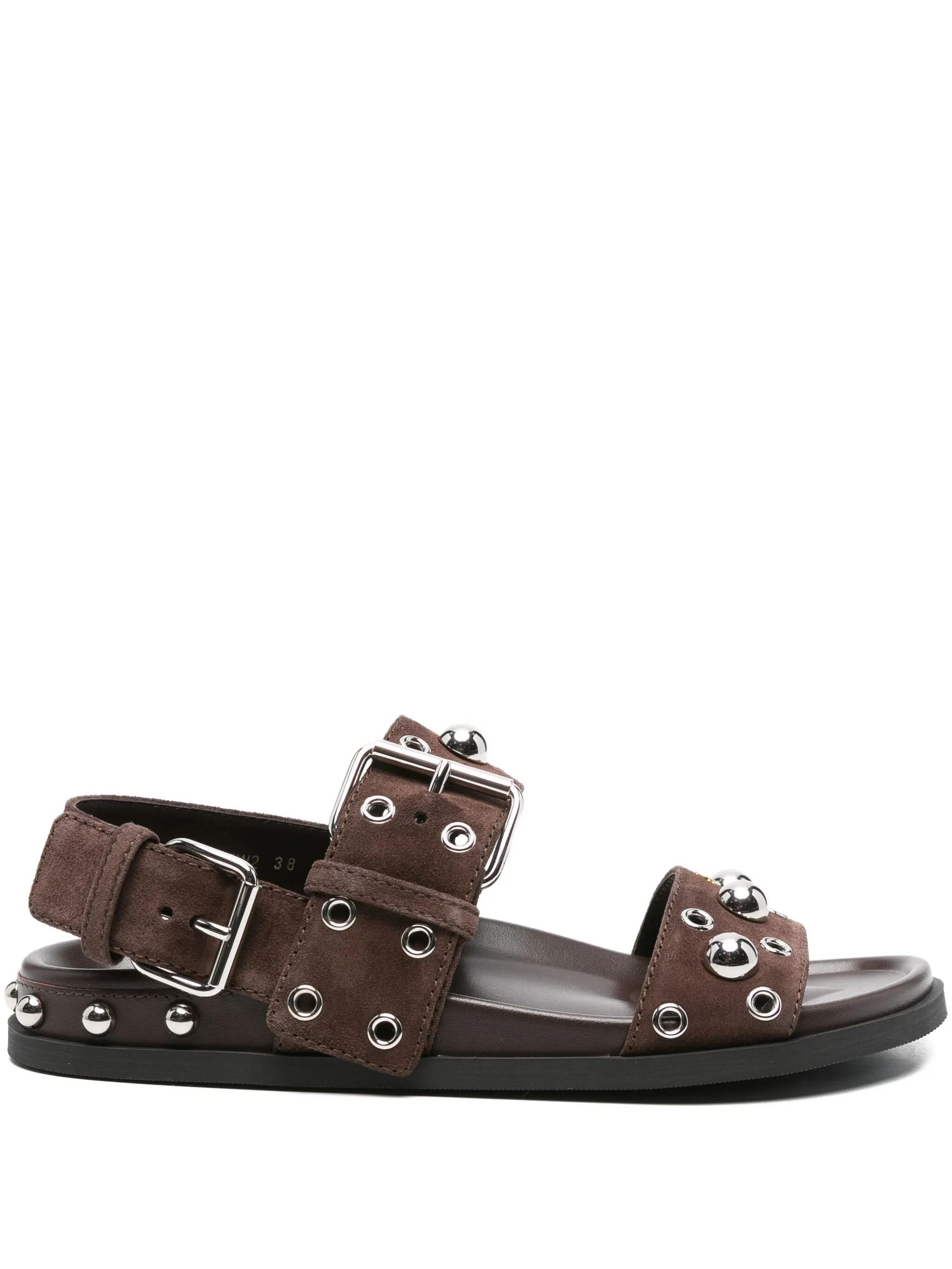 Valentino os11x0126 Sandals Decorated With Studs in Brown Size US 9 / IT 39 - 1 Thumbnail