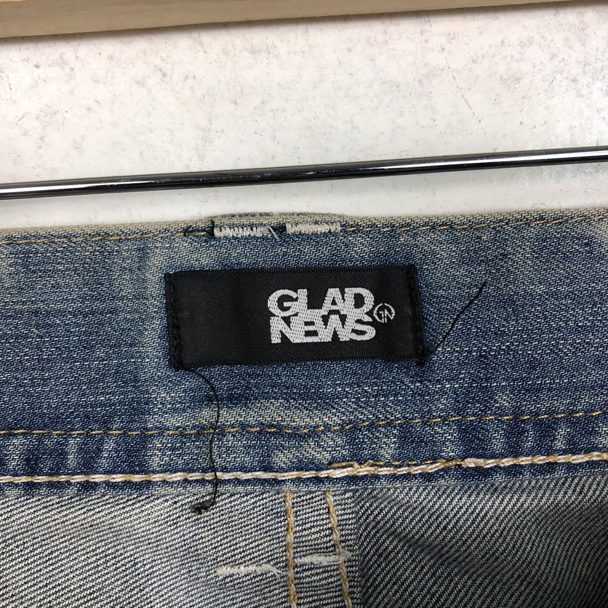 Japanese Brand Vintage Skinny Denim Jeans Glad News Acid Wash Issey Miyake Size US 34 / EU 50 - 21 Thumbnail
