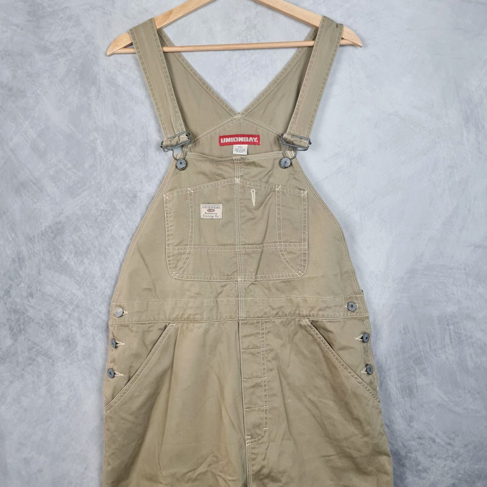 Vintage VINTAGE Unionbay Overalls Womens Large Beige Baggy Canvas Utility Workwear 36x28 Size 36" / US 14 / IT 50 - 7 Thumbnail