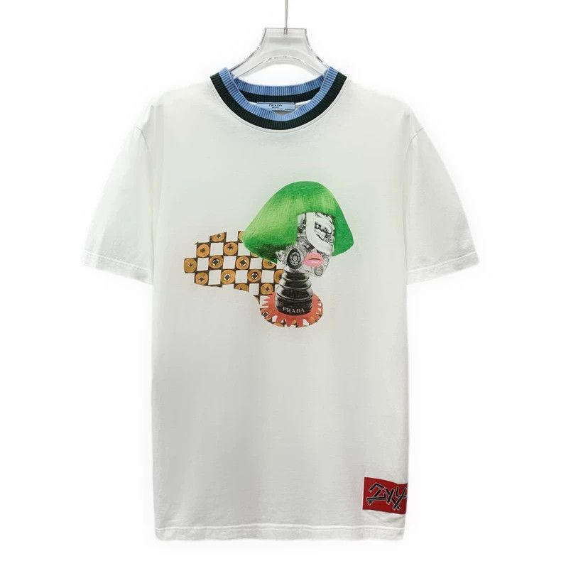 Prada Prada White robot printed cotton round-neck short-sleeved Size US M / EU 48-50 / 2 - 1 Thumbnail