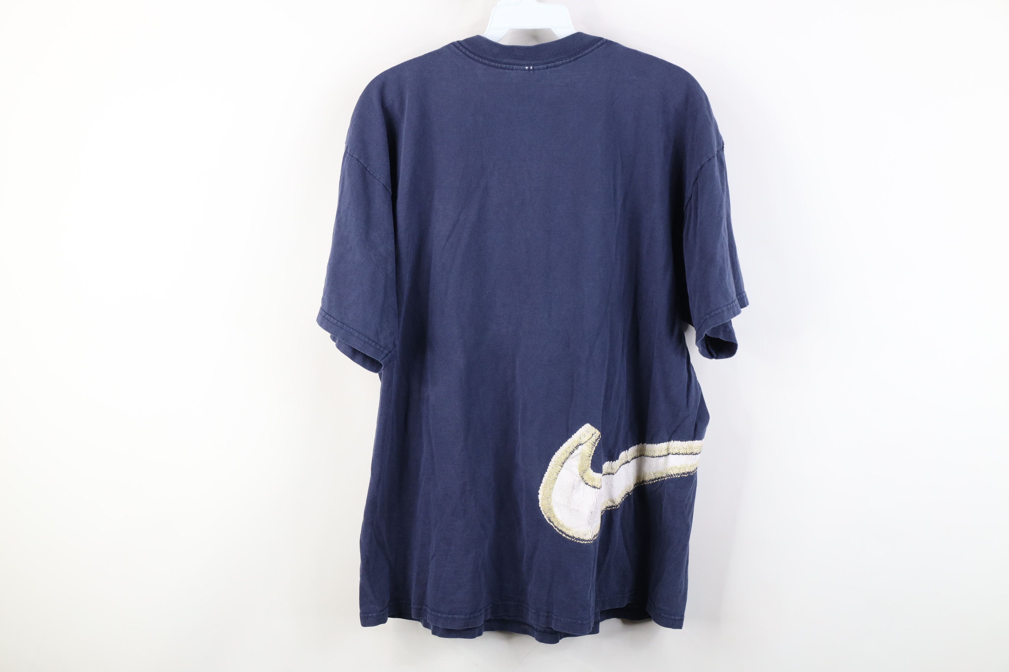 Nike Vintage 90s Nike Travis Scott Big Swoosh T-Shirt Blue USA Size US L / EU 52-54 / 3 - 14 Thumbnail