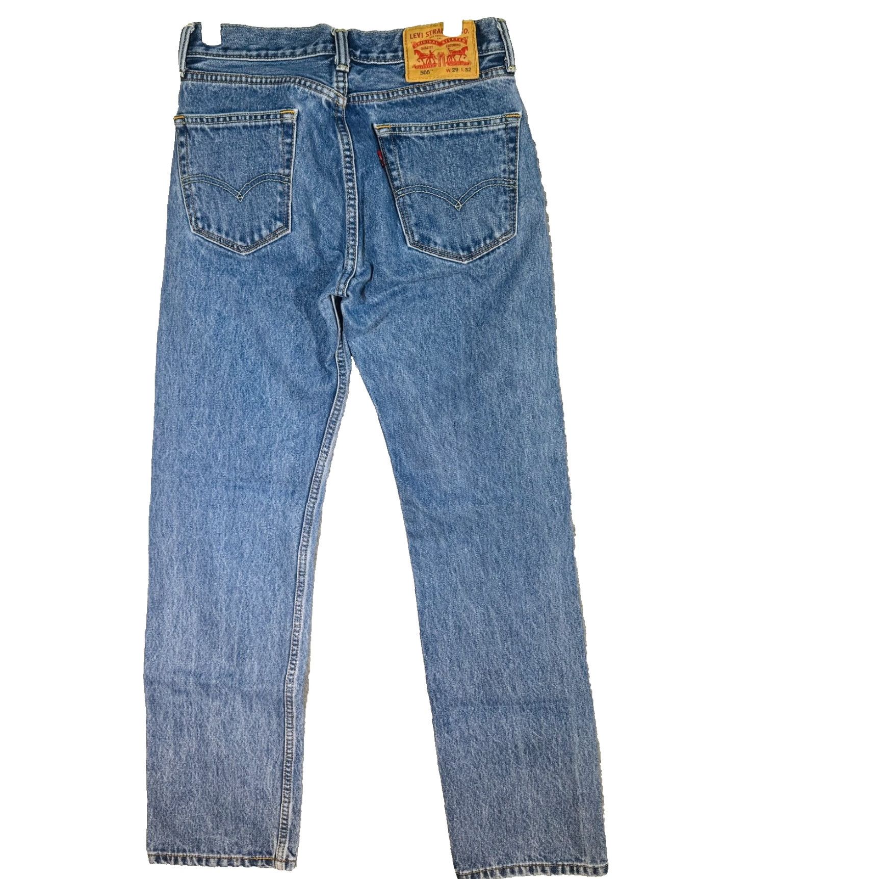 Levi's VINTAGE Levi's 505 Jeans Mens 29x32 Blue Light Wash Straight Denim Mid Rise Size US 29 - 2 Thumbnail