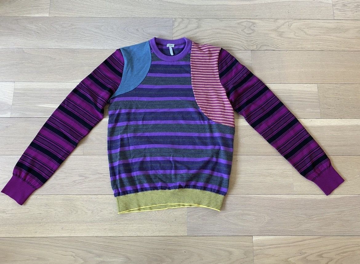 Loewe Multi colors stripes crewneck sweater Size US M / EU 48-50 / 2 - 5 Thumbnail