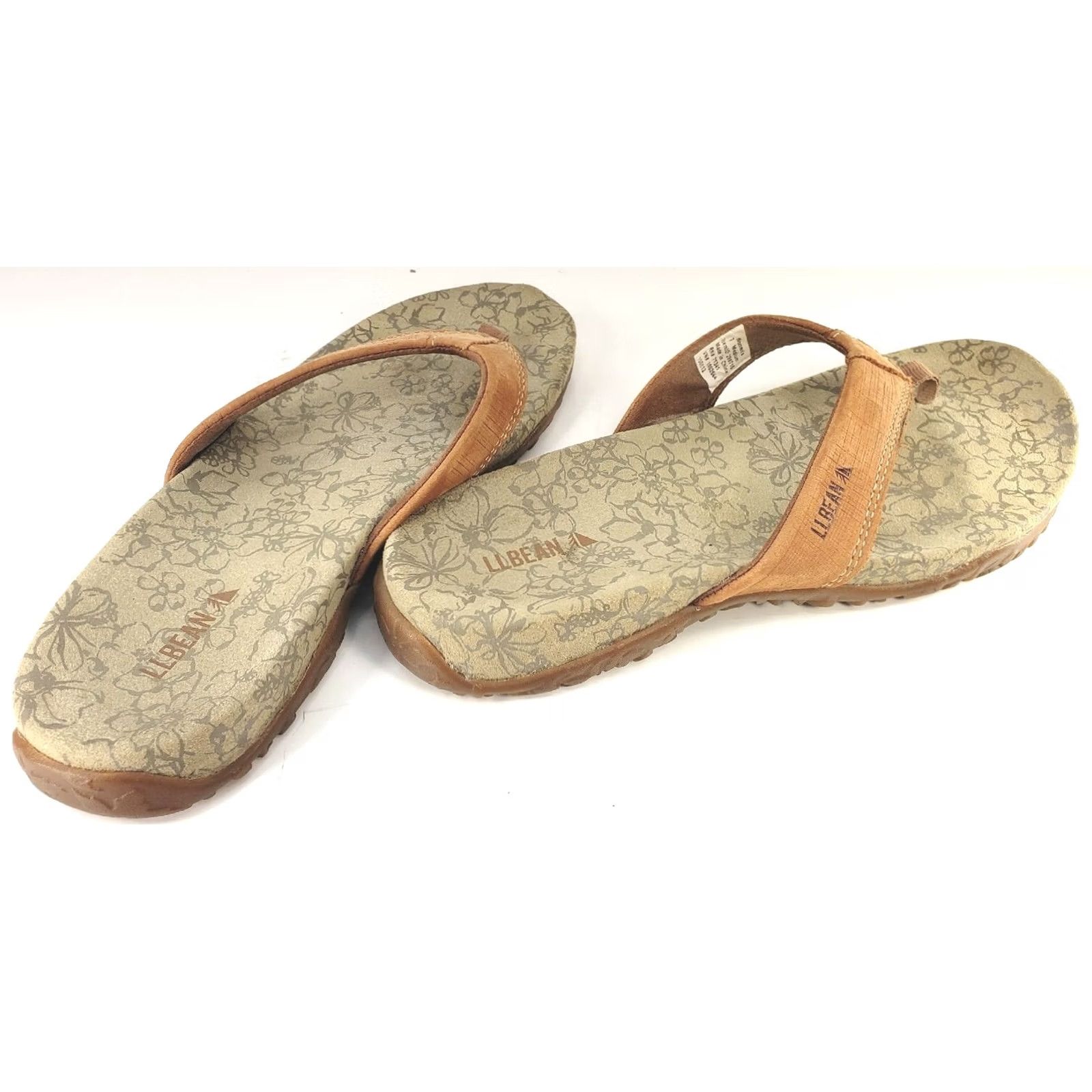 Vintage L.L. Bean Women'S 7M Light Brown Run About Flip Flop Thong Sandals 299716 Sandals Casual Comfort Motion Control Slip On Flat 7M Womens Size US 7 / IT 37 - 3 Thumbnail