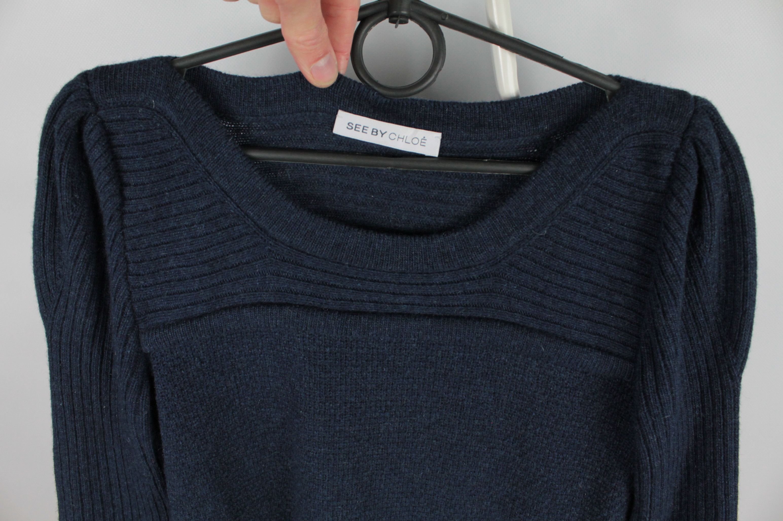 See by Chloe See by Chloe Blue Wool Pullover Sweater With Pocket Size S / US 4 / IT 40 - 2 Thumbnail