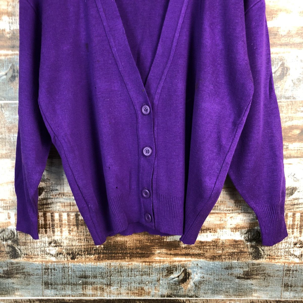 Vintage Verona vintage Japan Purple Cardigan Knitwear #A2336 Size M / US 6-8 / IT 42-44 - 6 Thumbnail