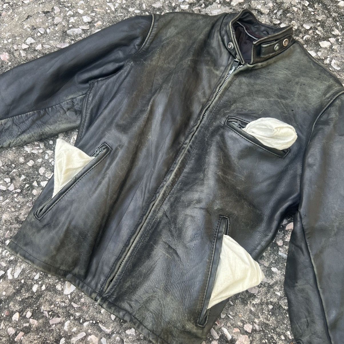 Schott “VINTAGE” SCHOTT BLACK LEATHER JACKET Size US M / EU 48-50 / 2 - 18 Thumbnail