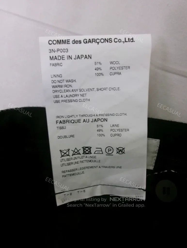 Comme des Garcons Comme Des Garcons size XS Black plaid wool straight-leg pa Size 23" - 7 Thumbnail