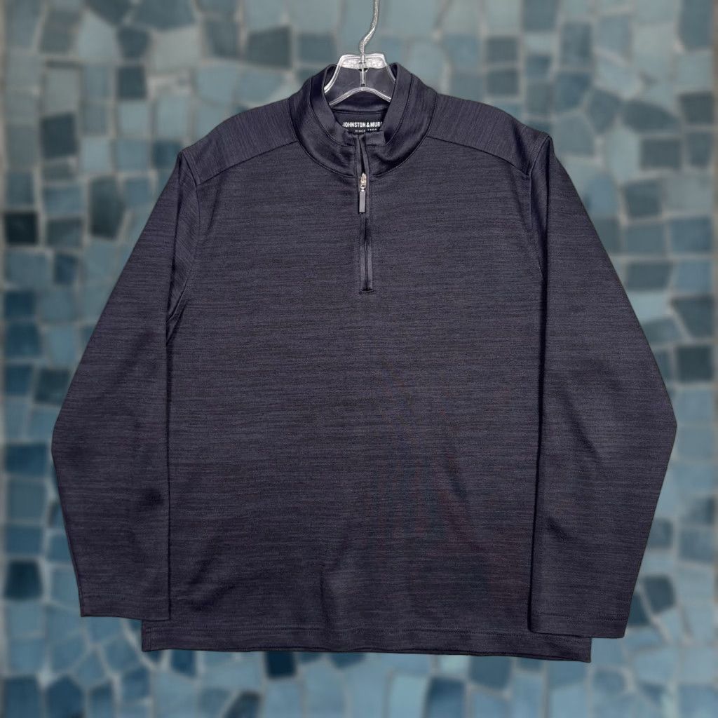 Johnston & Murphy Johnston & Murphy Jacket Mens L Tech Melange 1/4 Zip Heather Sweater Preppy Size US L / EU 52-54 / 3 - 1 Thumbnail