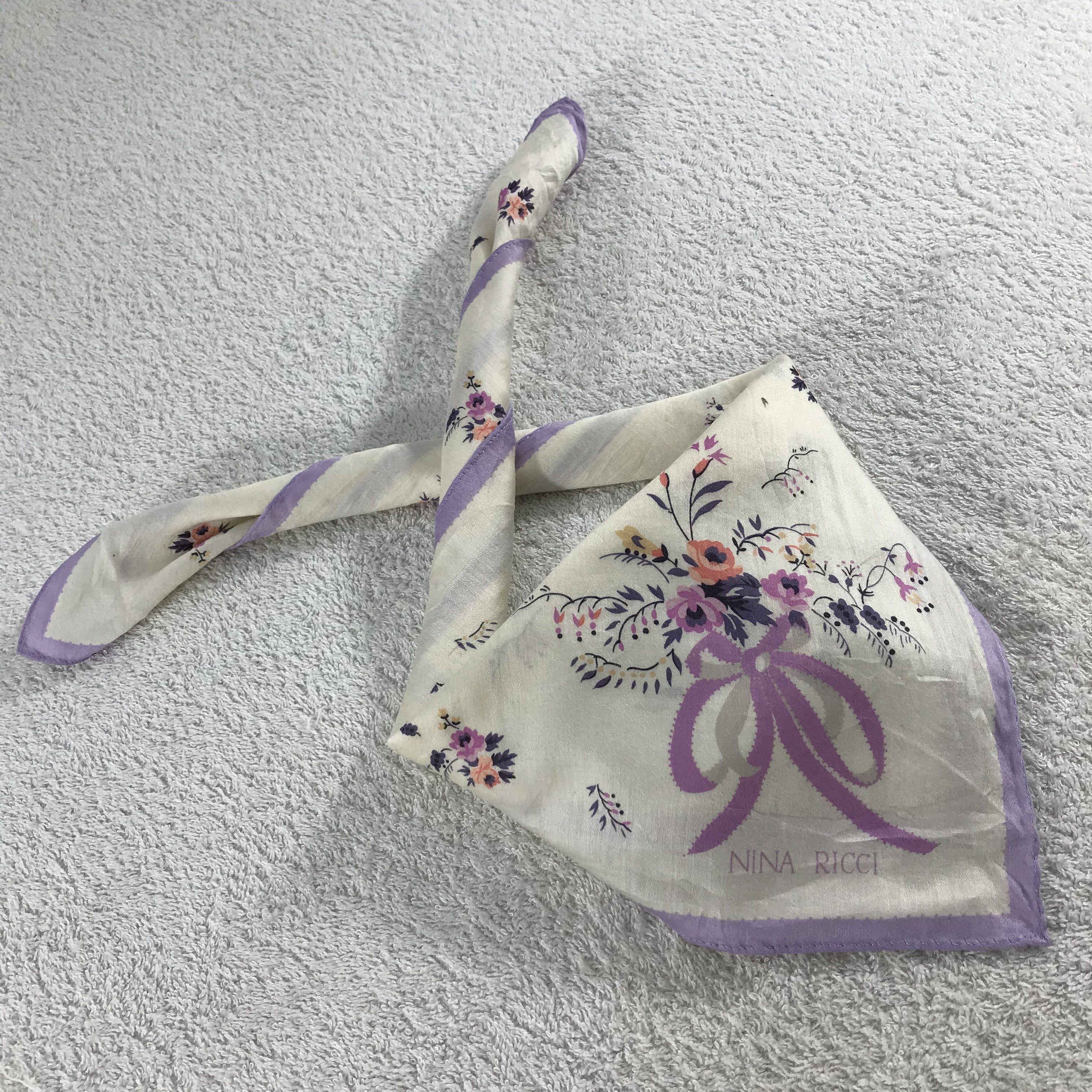 Nina Ricci × Vintage Pierre Balmain Bandana / Handkerchief / Neckerchief - S042 Size ONE SIZE - 4 Thumbnail