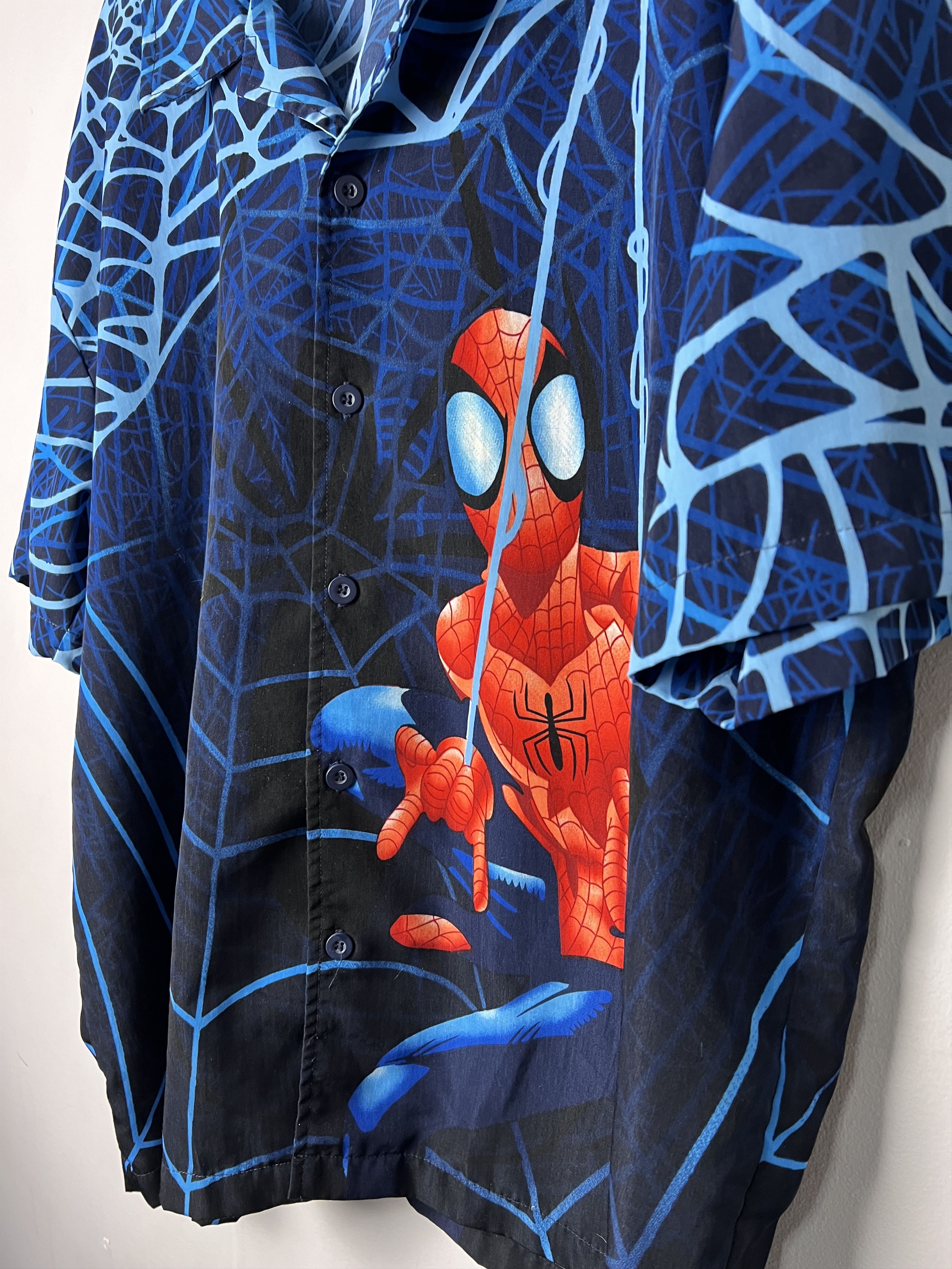 Marvel Comics Spiderman Buttons Up Y2K Size US L / EU 52-54 / 3 - 4 Thumbnail