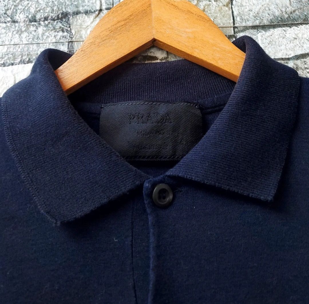 Prada Vtg PRADA Polo Shirt Navy Size US L / EU 52-54 / 3 - 3 Thumbnail