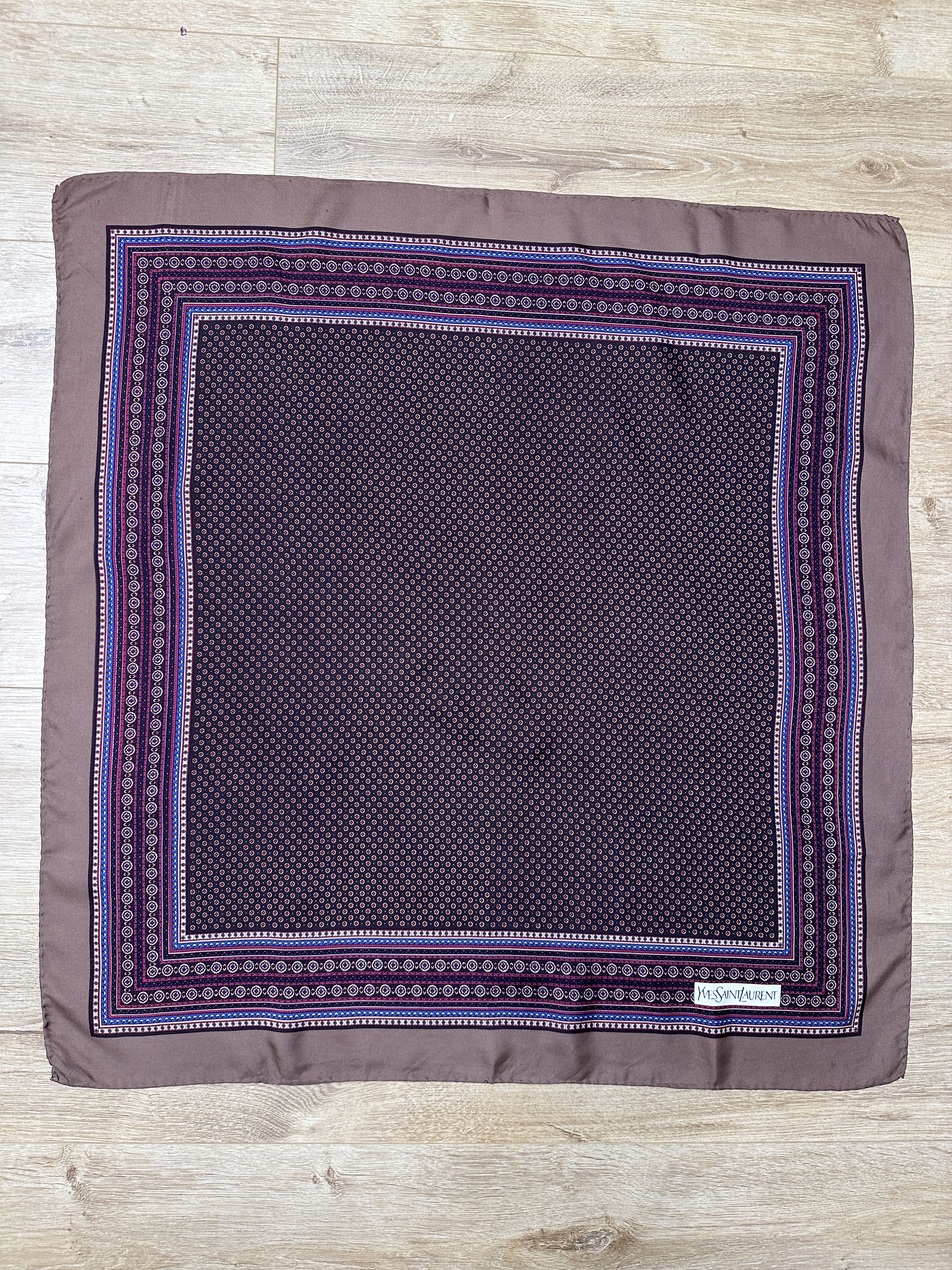 Yves Saint Laurent Yves Saint Laurent Vintage Silk Scarf 90s Geometric Square Size ONE SIZE - 8 Thumbnail