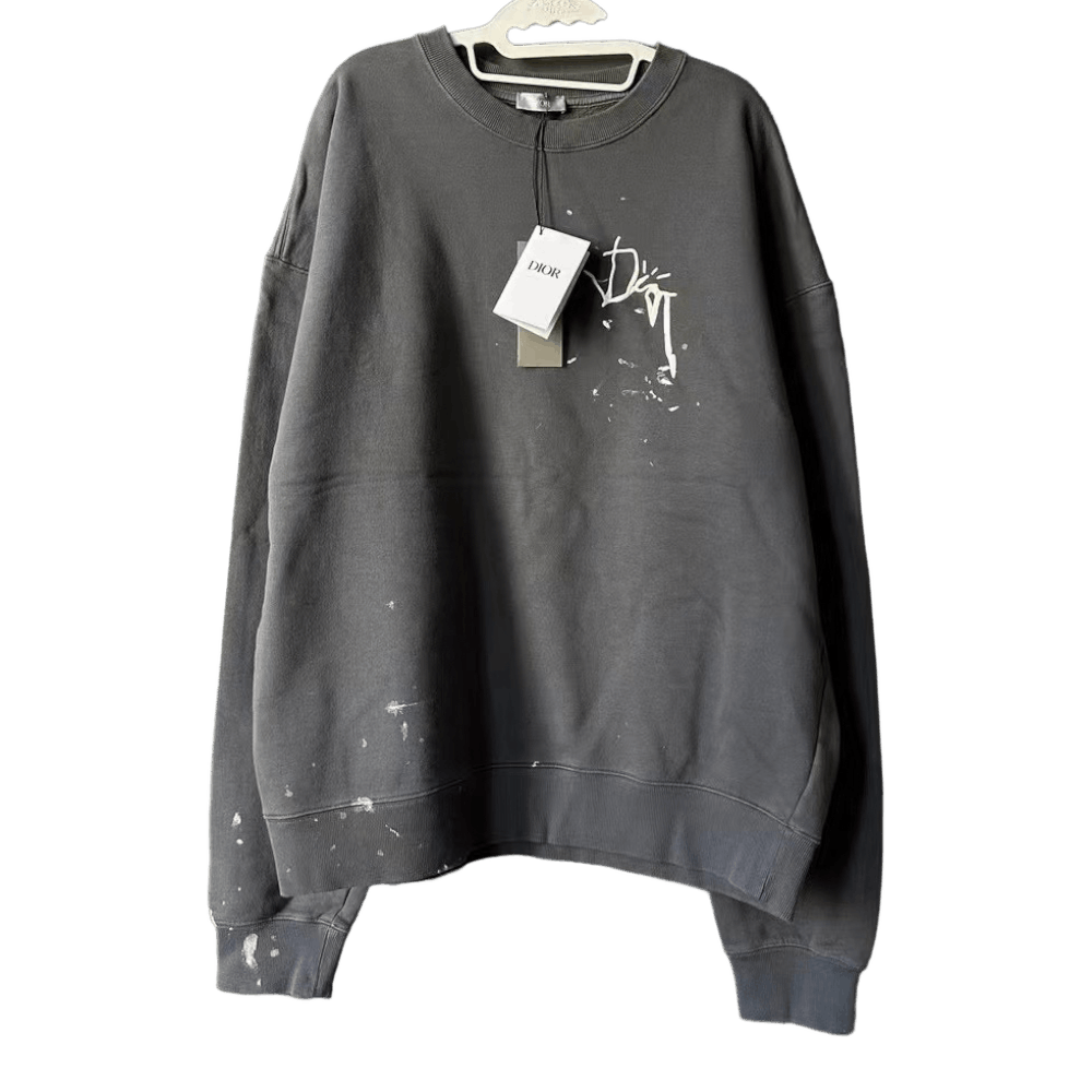 image of Dior X Cactus Jack Oversized Grey Sweatshirt, Men's (Size 2XL)