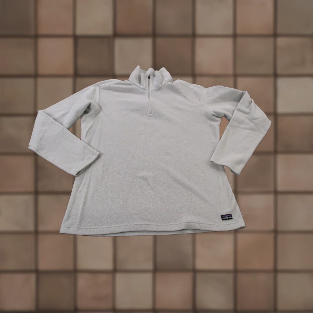 Patagonia Patagonia Jacket Womens L White 1/4 Zip Pockets Windbreaker Thermal Wind-Resistant Knit Logo Regular Outdoor Hiking Size L / US 10 / IT 46 - 1 Thumbnail
