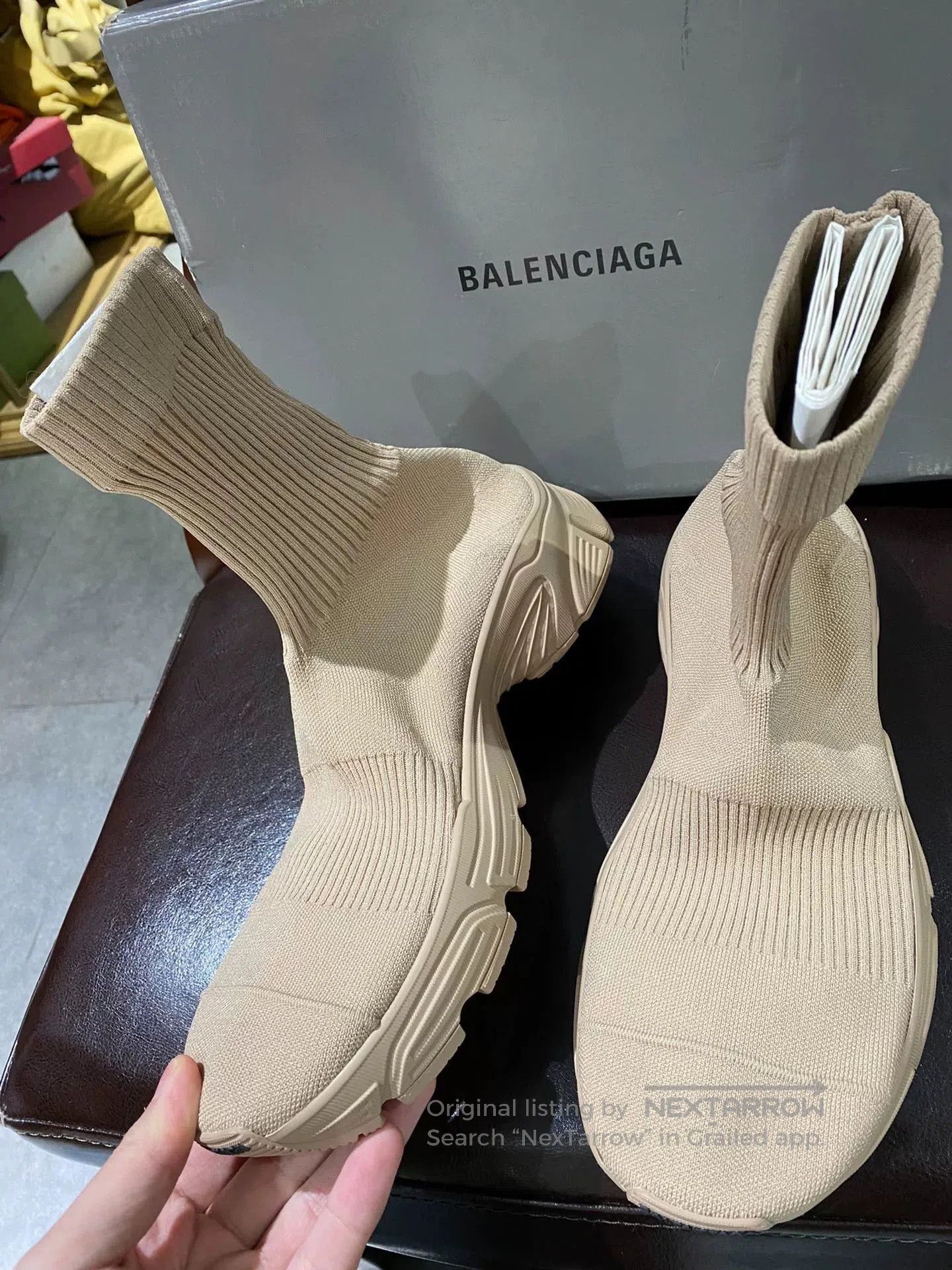Balenciaga balenciaga men's sock sneakers beige color. Size US 9 / EU 42 - 3 Thumbnail