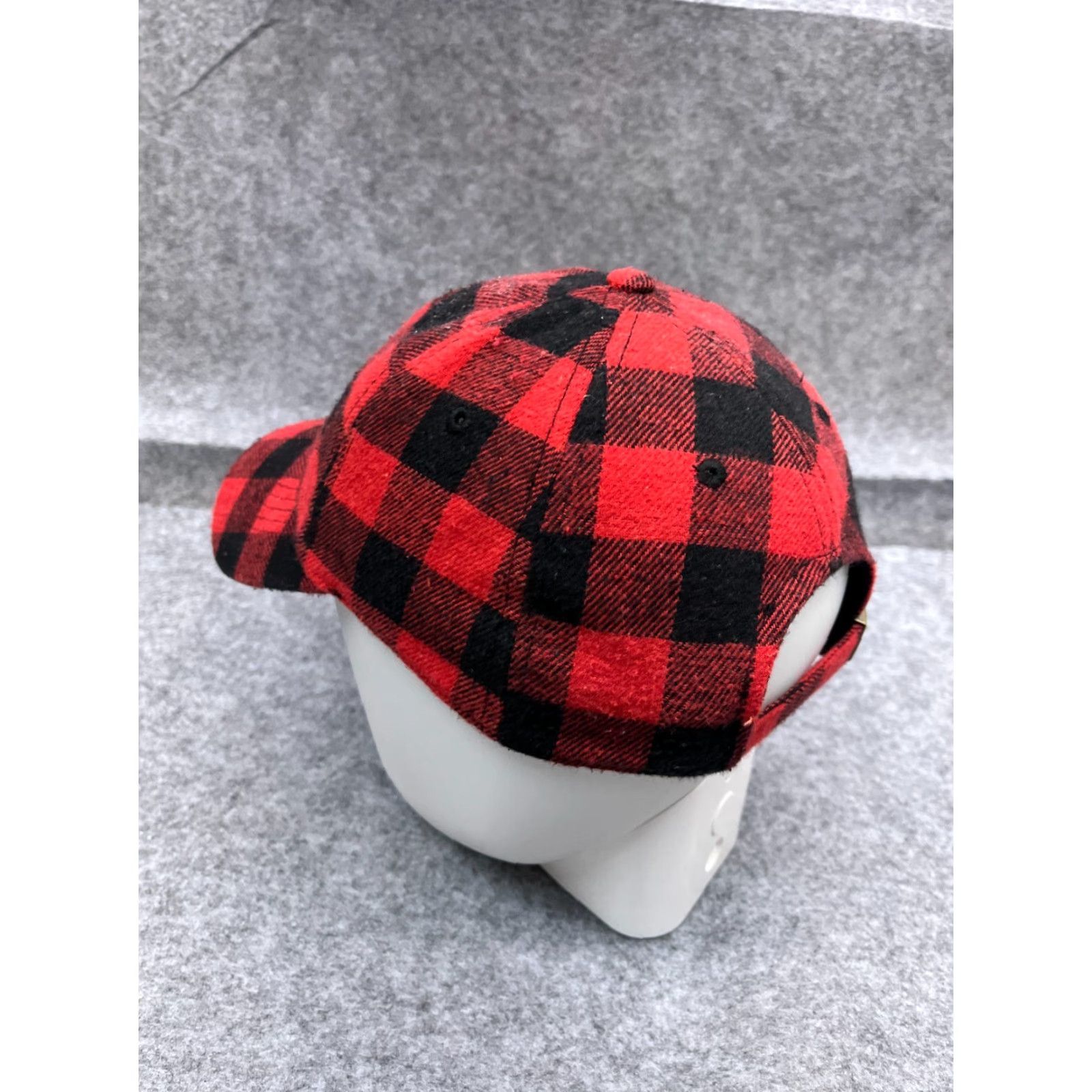 Vintage Kbethos Hat Cap Strap Back Adult One Size Red Black Plaid Flannel Poly Cotton Size ONE SIZE - 5 Thumbnail