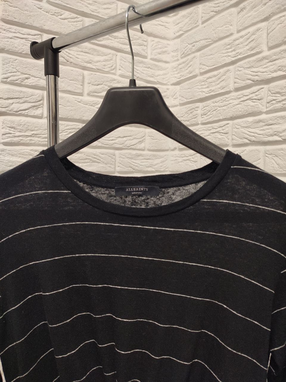 Allsaints AllSaints top black White Striped Twist Crop T-Shirt Size M / US 6-8 / IT 42-44 - 6 Thumbnail