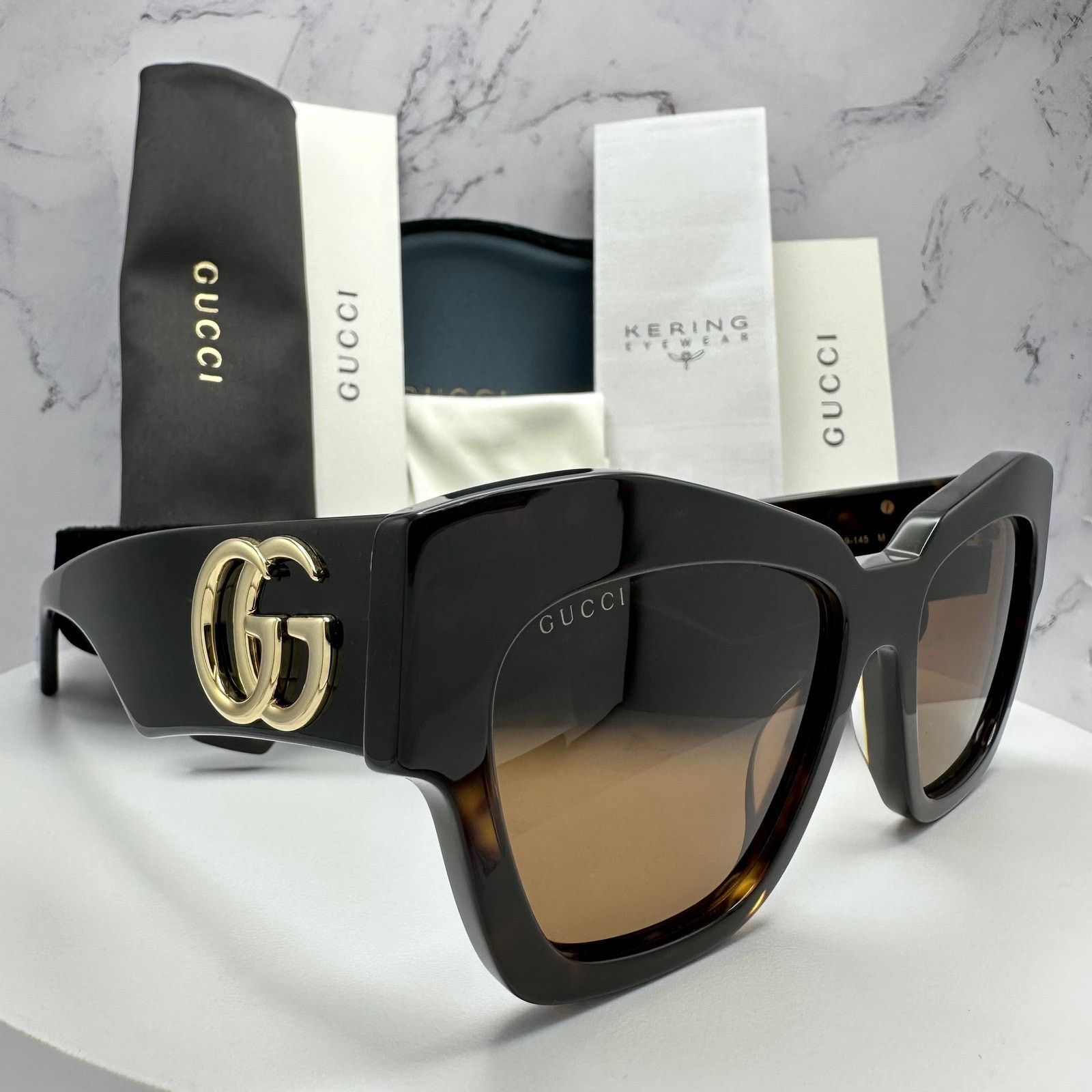 Gucci New Gucci Sunglasses Brown Size ONE SIZE - 1 Thumbnail