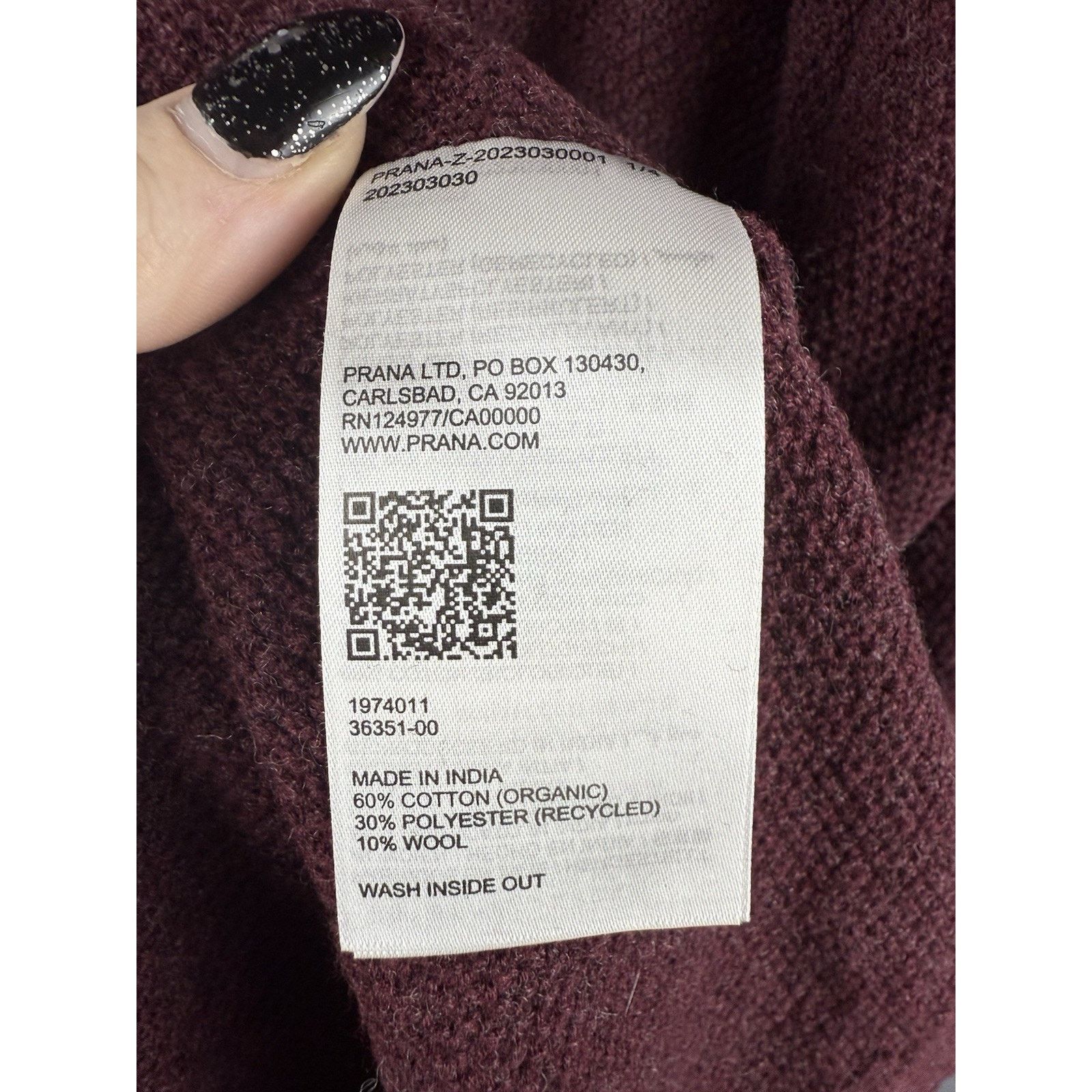 Prana NWT PrAna Milani V-Neck Dress Mulberry Knit Sweater Wool Size L / US 10 / IT 46 - 8 Thumbnail