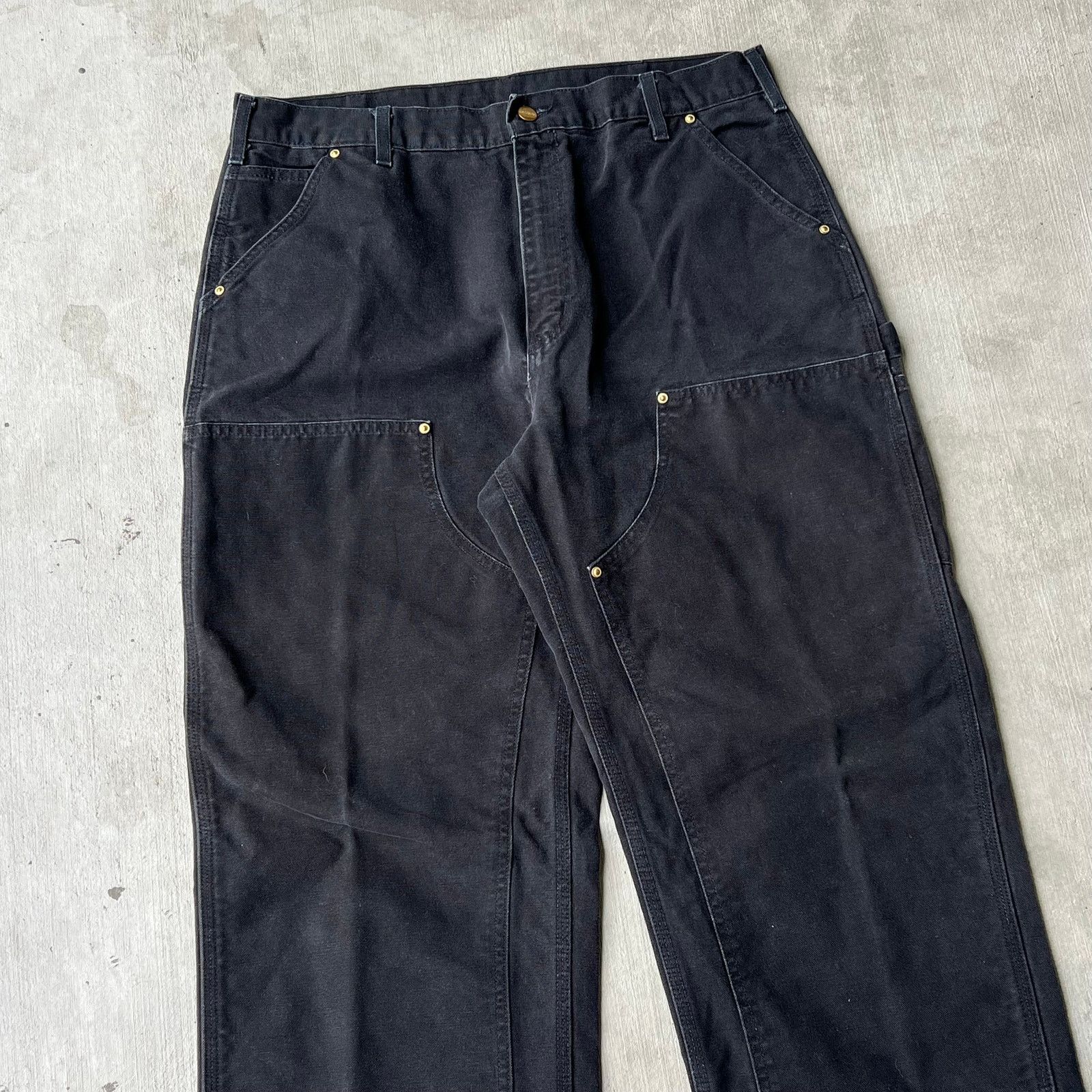 Carhartt × Vintage Carhartt black double knee work wear carpenter pants Size US 35 - 2 Thumbnail