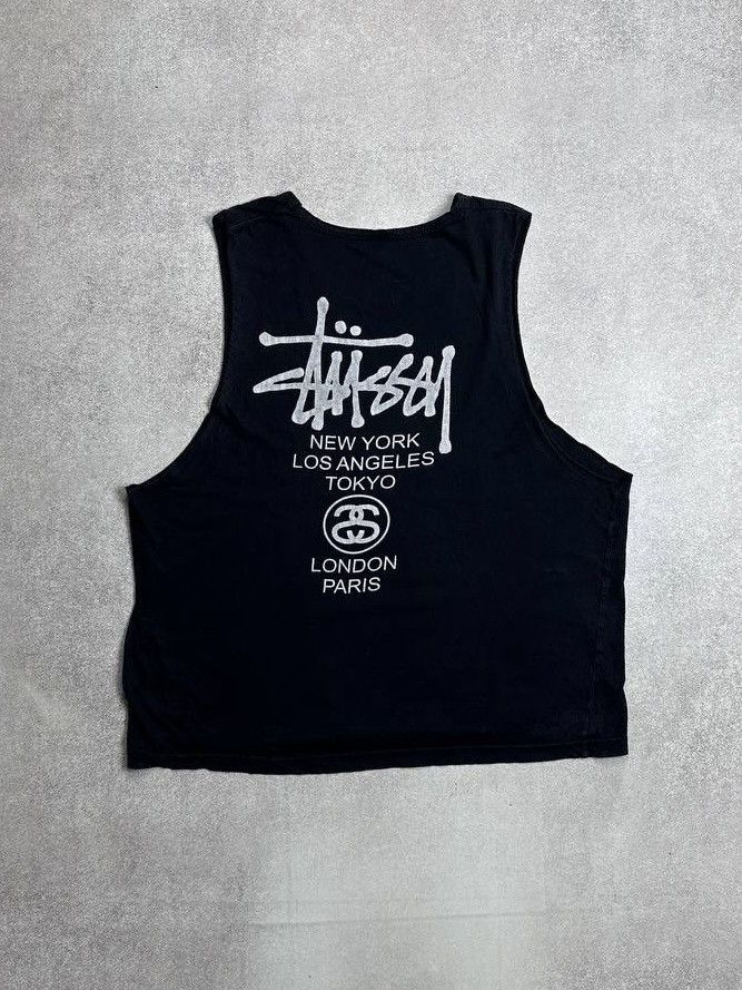 Stussy Vintage Stussy Big Logo Tank Top Rare L Size US L / EU 52-54 / 3 - 1 Thumbnail