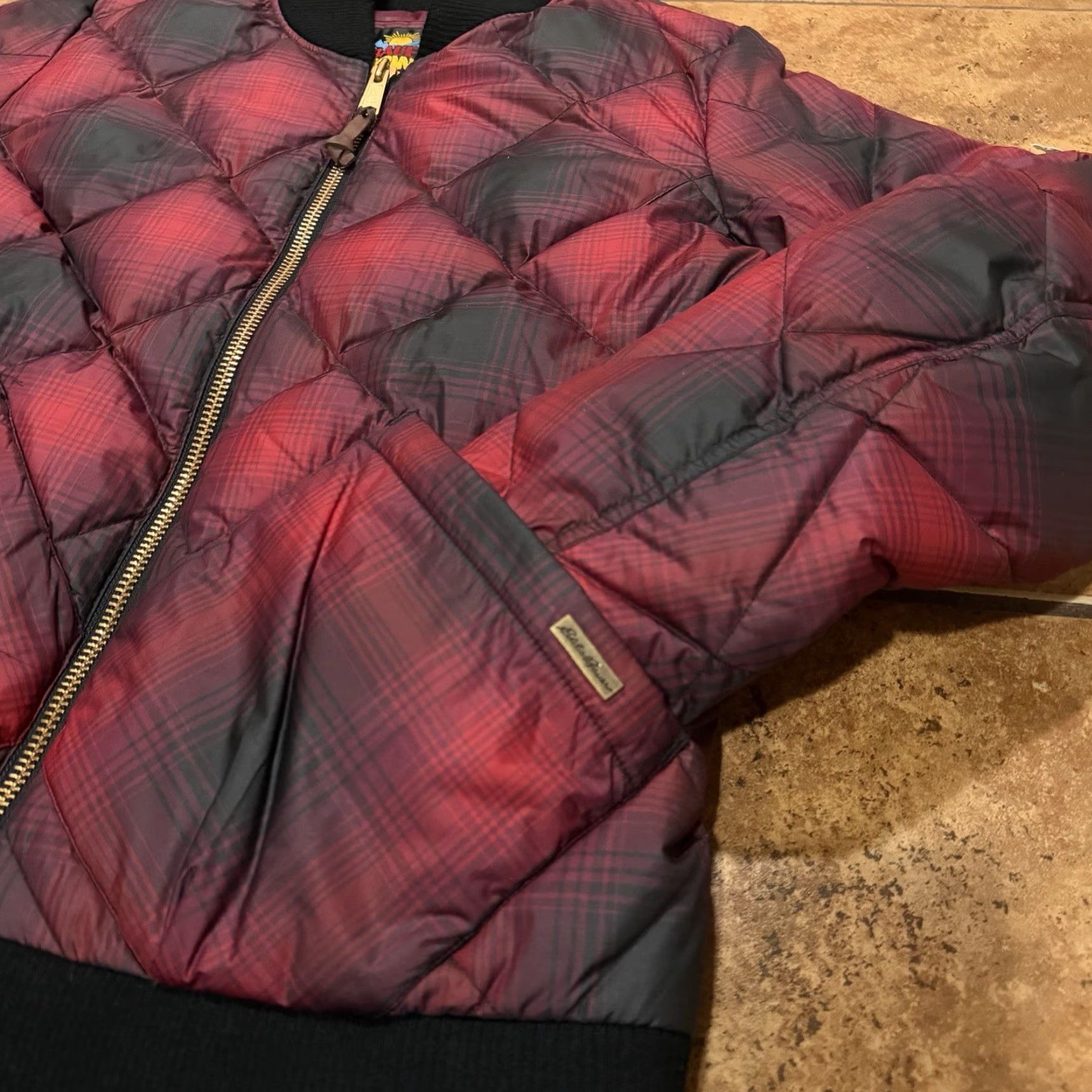 Eddie Bauer Eddie Bauer Down Jacket 1936 Skyliner Model Red Plaid Quilted Large Puffer Jacket Size L / US 10 / IT 46 - 4 Thumbnail