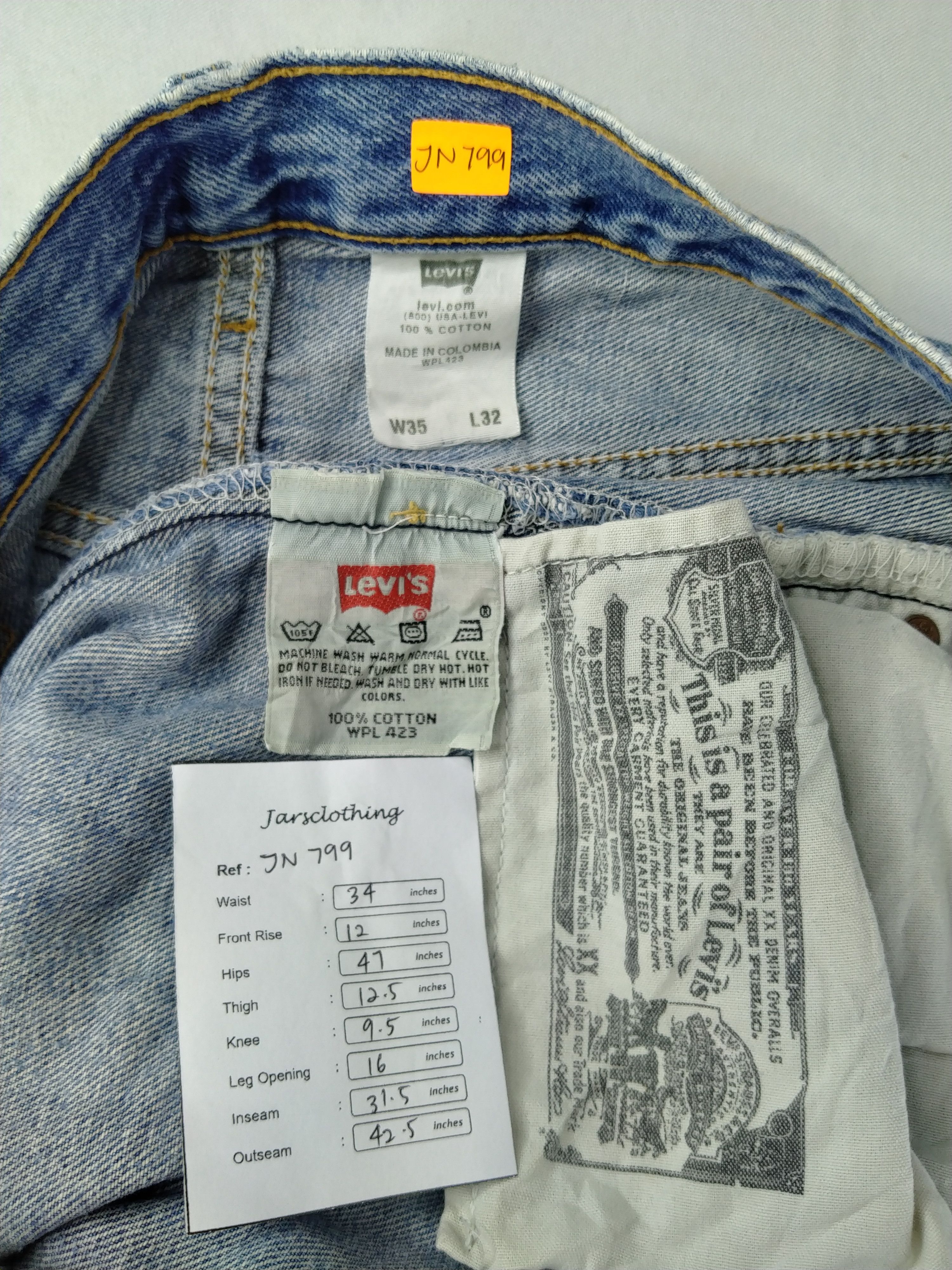 Levi's Vintage Levi's 501 Blue Wash Denim 34x31.5 -JN799 Size US 34 / EU 50 - 8 Thumbnail